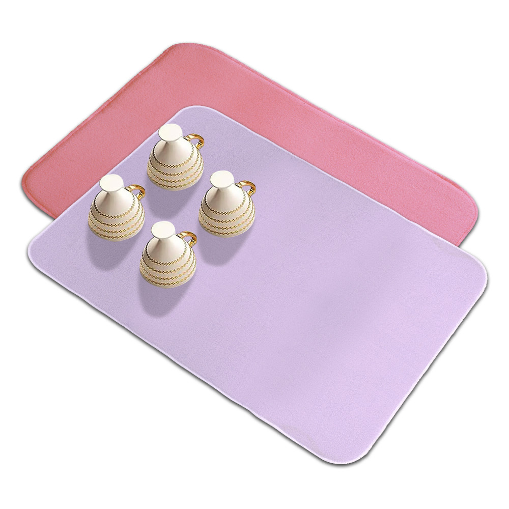 Kuber Industries Dish Dry Mat | Microfiber Drying Mat | Reversible Kitchen Drying Mat | Absorbent Mat | Kitchen Dish Dry Mat | 38x50 | Pack of 2 | Pink &amp; Light Purple