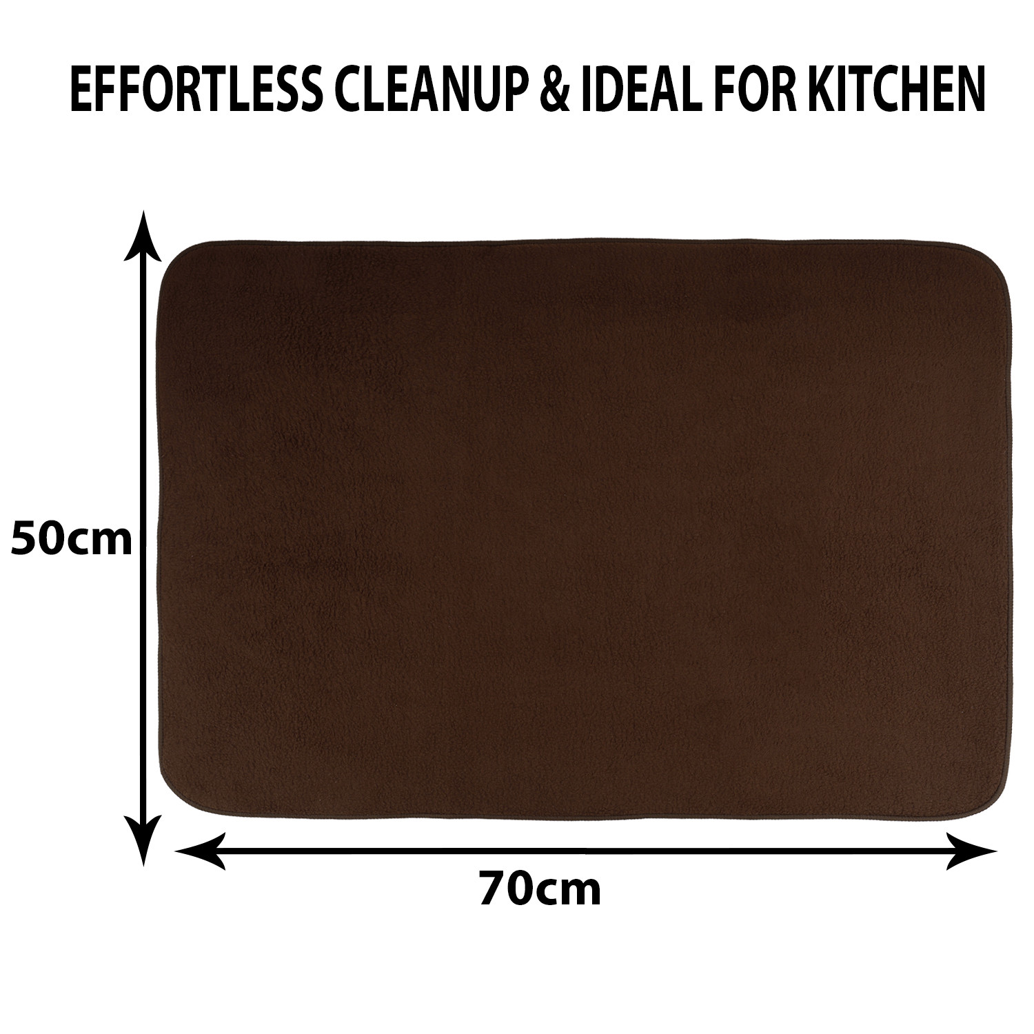 Kuber Industries Dish Dry Mat | Microfiber Drying Mat | Reversible Kitchen Drying Mat | Absorbent Mat | Kitchen Dish Dry Mat | 50x70 | Pack of 2 | Blue & Brown