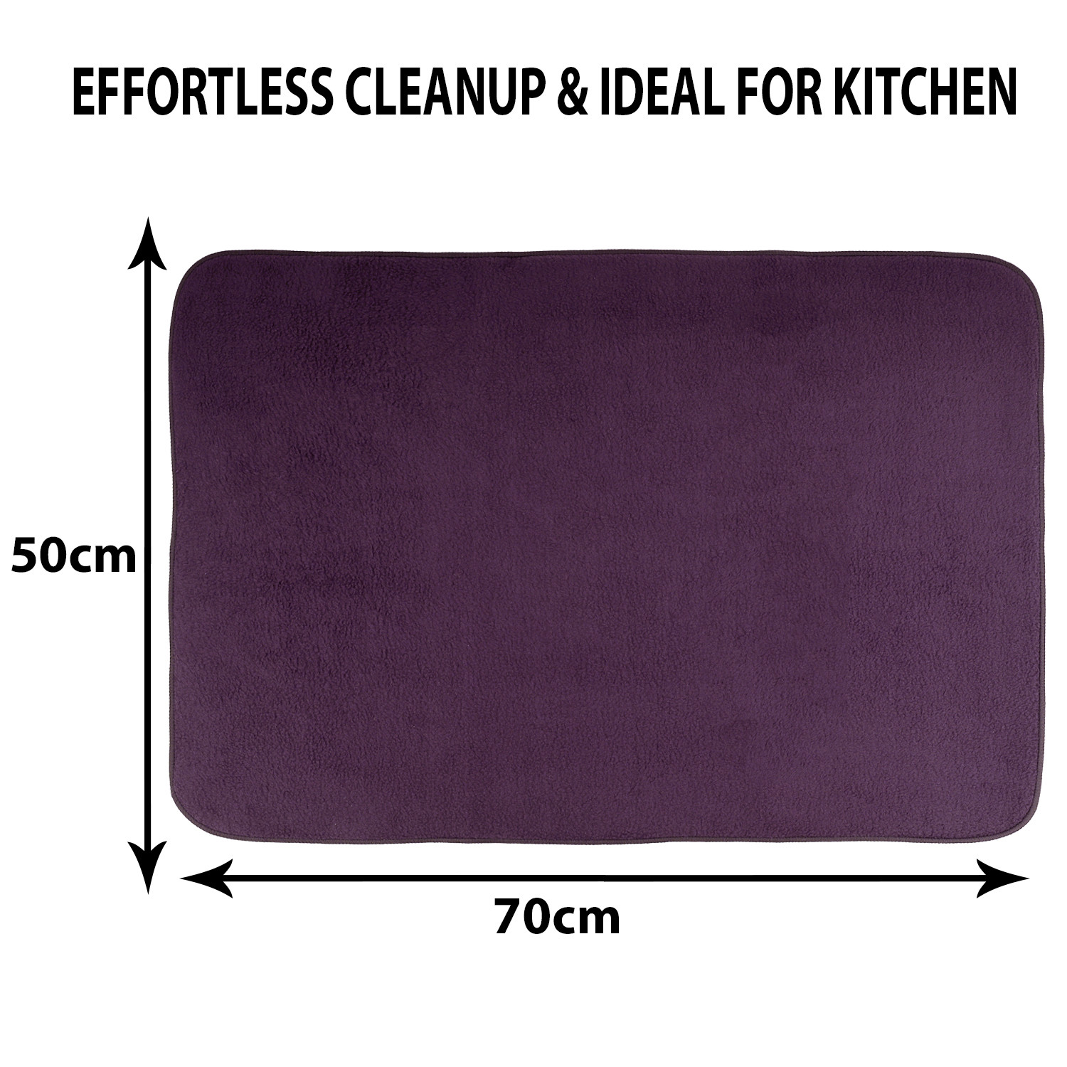 Kuber Industries Dish Dry Mat | Microfiber Drying Mat | Reversible Kitchen Drying Mat | Absorbent Mat | Kitchen Dish Dry Mat | 50x70 | Pack of 2 | Light & Dark Purple