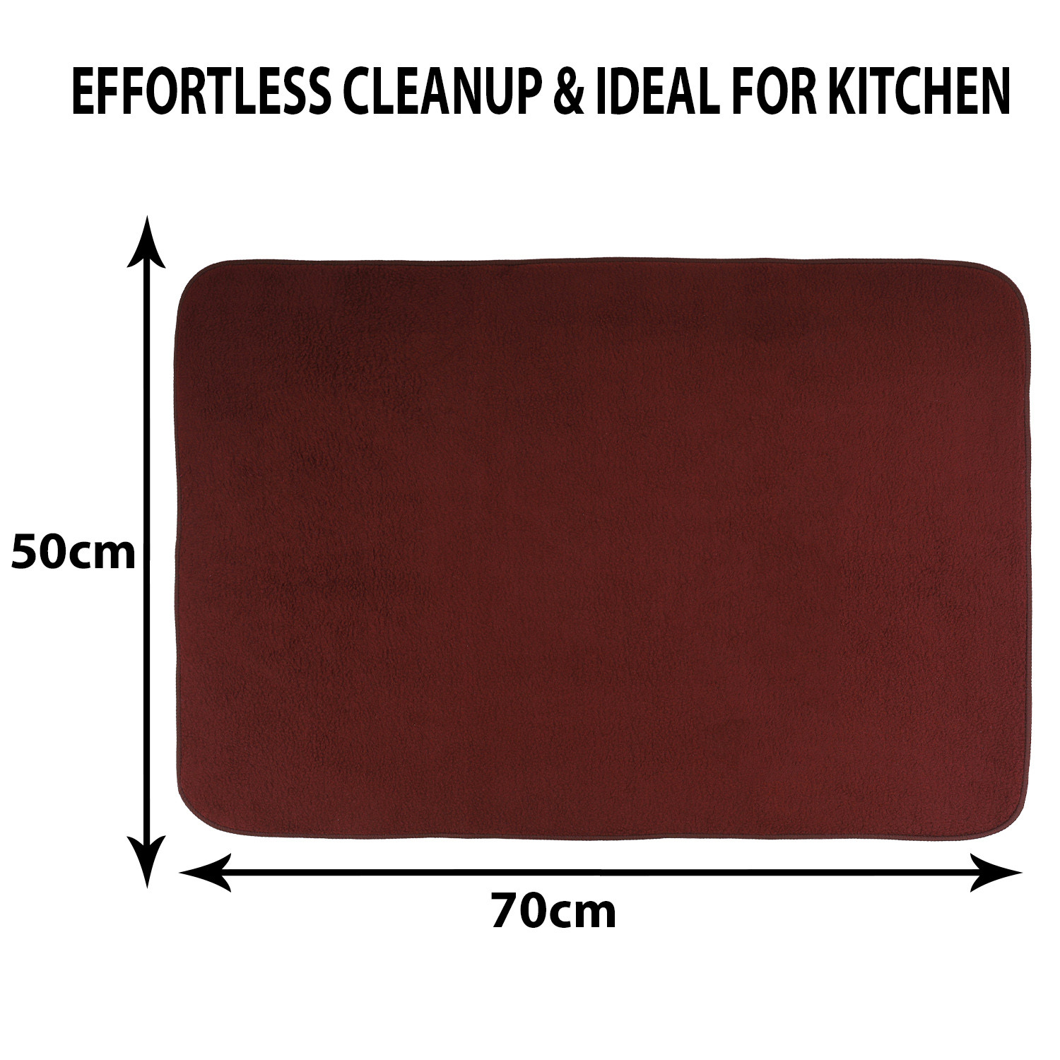 Kuber Industries Dish Dry Mat | Microfiber Drying Mat | Reversible Kitchen Drying Mat | Absorbent Mat | Kitchen Dish Dry Mat | 50x70 | Pack of 2 | Brown & Maroon
