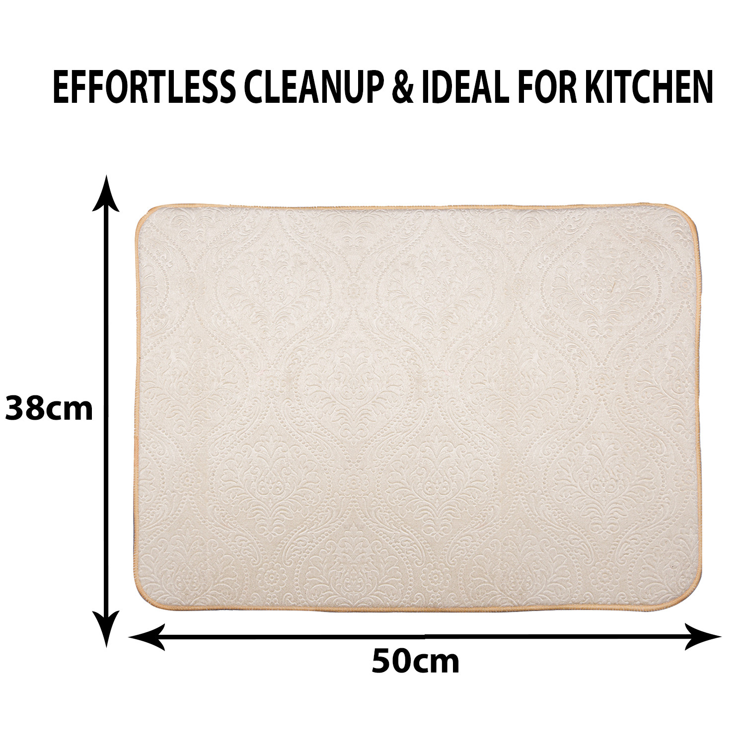Kuber Industries Dish Dry Mat | Microfiber Self Drying Mat | Kitchen Drying Mat | Water Absorbent Kitchen Mat | Embossed Dish Dry Mat | 38x50 | Pack of 3 | Multicolor