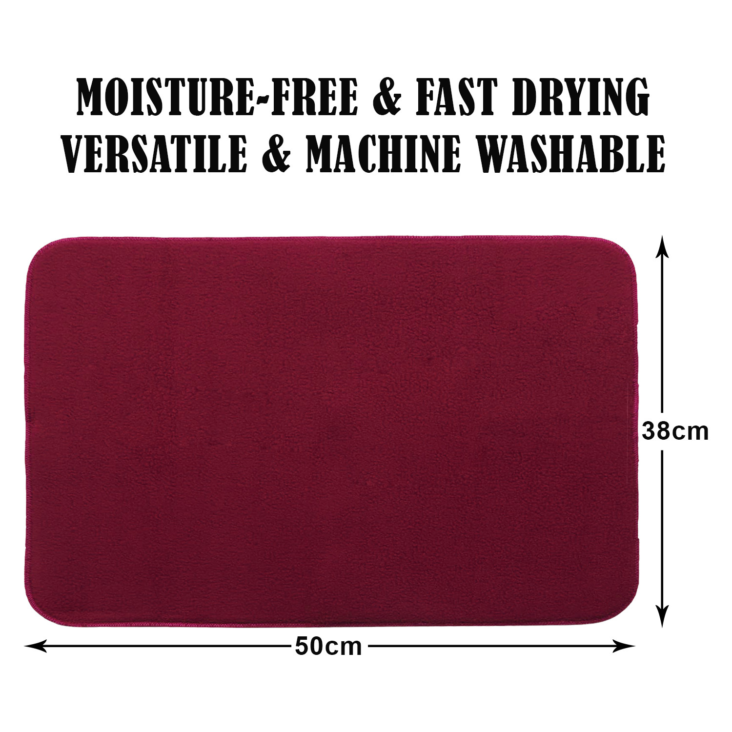 Kuber Industries Dish Drying Mat | Microfiber Kitchen water Absorbent Mat | Reversible Drying Mat for Kitchen Utensils | Kitchen Utensils Mat | 38x50 cm | Maroon