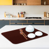 Kuber Industries Dish Drying Mat | Microfiber Kitchen water Absorbent Mat | Reversible Drying Mat for Kitchen Utensils | Kitchen Utensils Mat | 38x50 cm | Brown