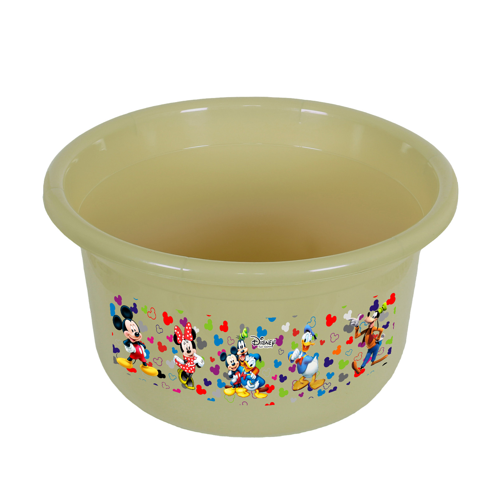 Kuber Industries Disney Bath Tub  Versatile Utility Gaint Tub  Plastic Bath Tub for Baby  Clothes Washing Tub For Bathroom  Feeding Pan Tub  TUB-25 LTR  Beige