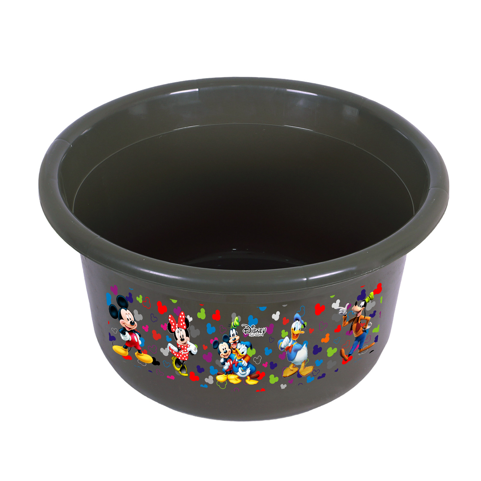 Kuber Industries Disney Bath Tub  Versatile Utility Gaint Tub  Plastic Bath Tub for Baby  Clothes Washing Tub For Bathroom  Feeding Pan Tub  TUB-25 LTR  Gray