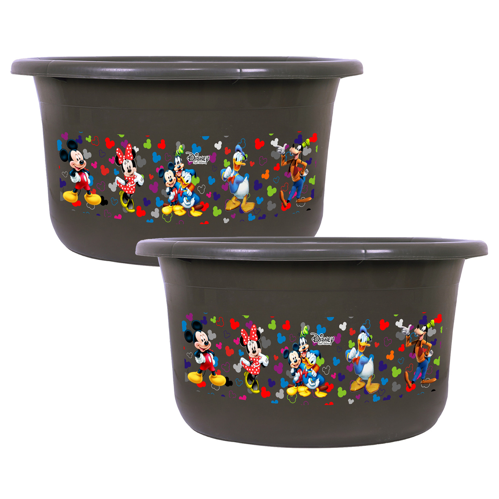 Kuber Industries Disney Bath Tub | Versatile Utility Gaint Tub | Plastic Bath Tub for Baby | Clothes Washing Tub For Bathroom | Feeding Pan Tub | TUB-25 LTR | Gray