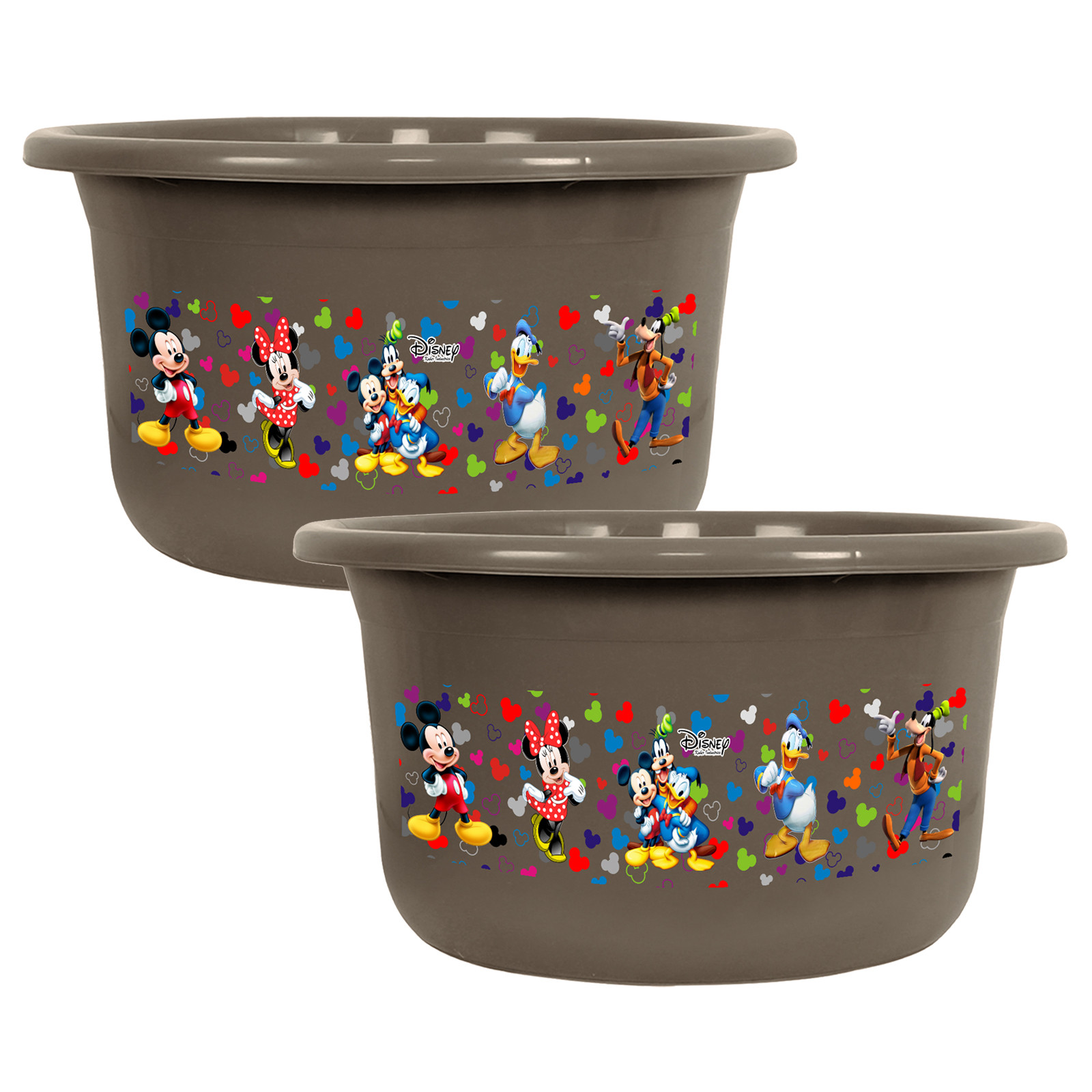 Kuber Industries Disney Bath Tub | Versatile Utility Gaint Tub | Plastic Bath Tub for Baby | Clothes Washing Tub For Bathroom | Feeding Pan Tub | TUB-25 LTR | Brown