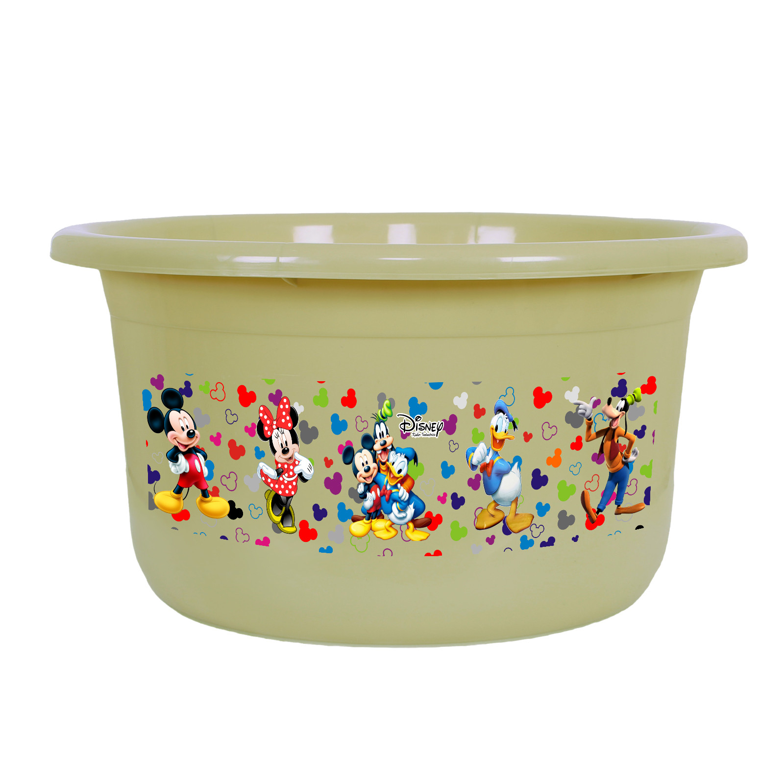 Kuber Industries Disney Bath Tub | Versatile Utility Gaint Tub | Plastic Bath Tub for Baby | Clothes Washing Tub For Bathroom | Feeding Pan Tub | TUB-25 LTR | Beige