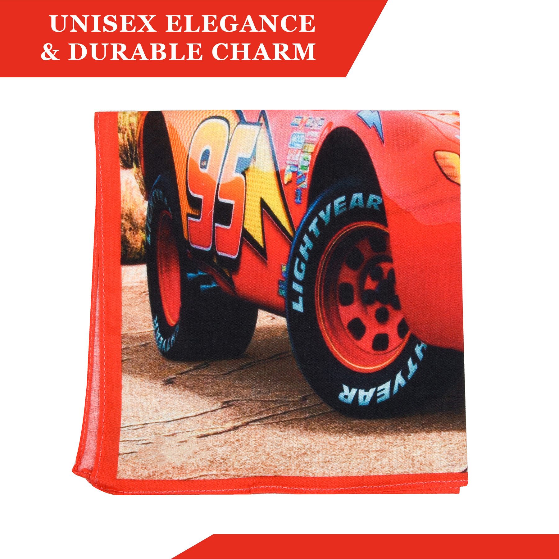 Kuber Industries Disney Car Handkerchiefs  Cotton Handkerchiefs for Boys  Handkerchiefs for Girls  Rumal for Boys  Girls  Hankies for Gifting  Gentle on Skin  Pack of 6  Red