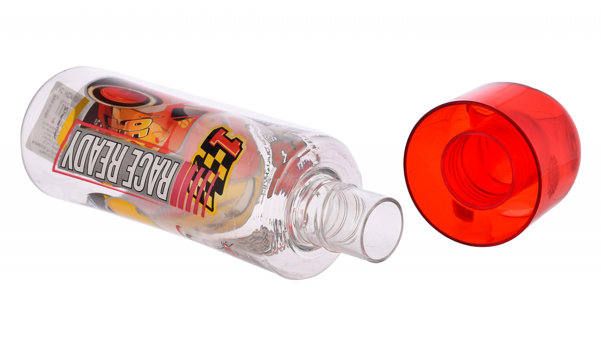 Kuber Industries Disney Car Printed Lightweight, Leak-Proof Kids Plastic Water Bottle For Boys & Girls- 700ml (Tranasparent)