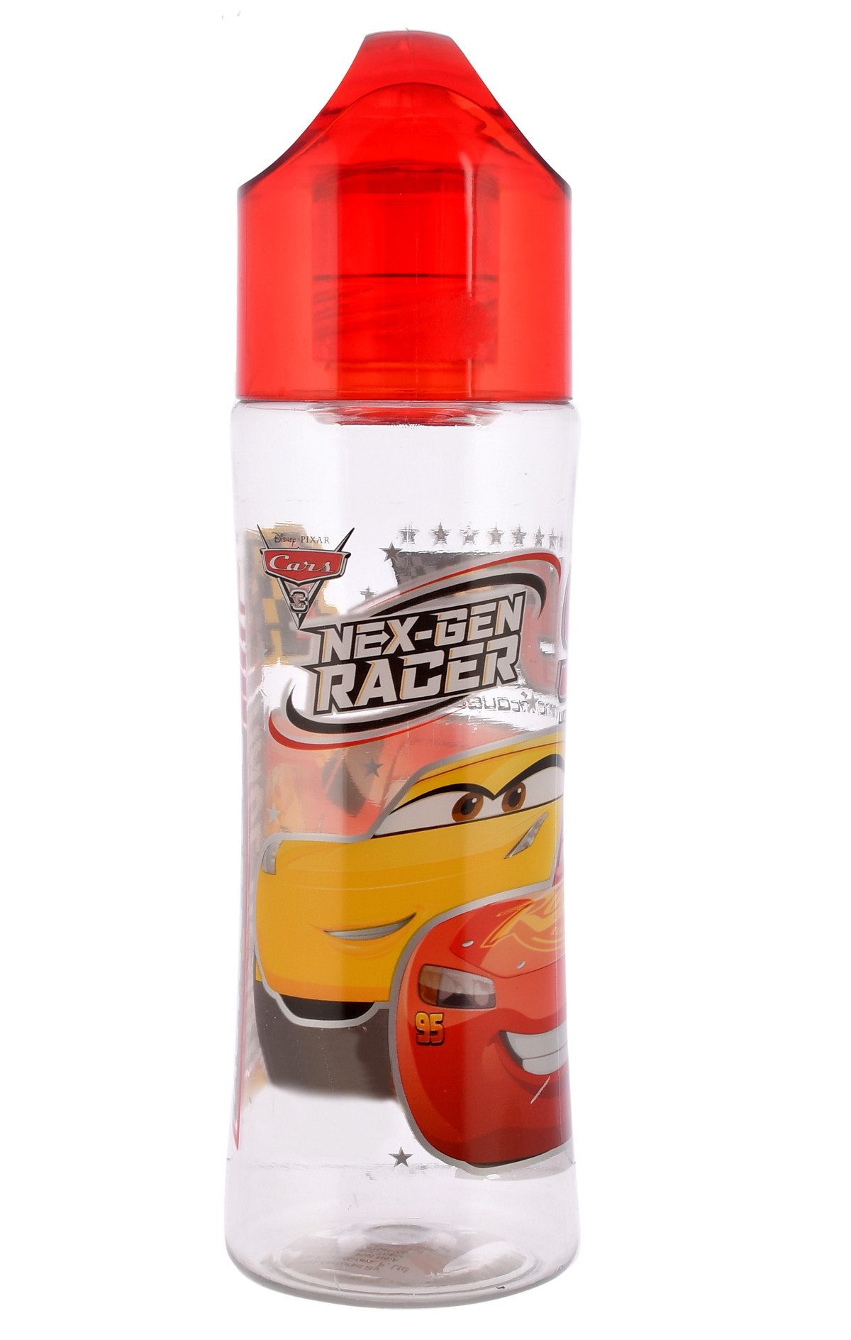 Kuber Industries Disney Car Printed Lightweight, Leak-Proof Kids Plastic Water Bottle For Boys & Girls- 700ml (Tranasparent)