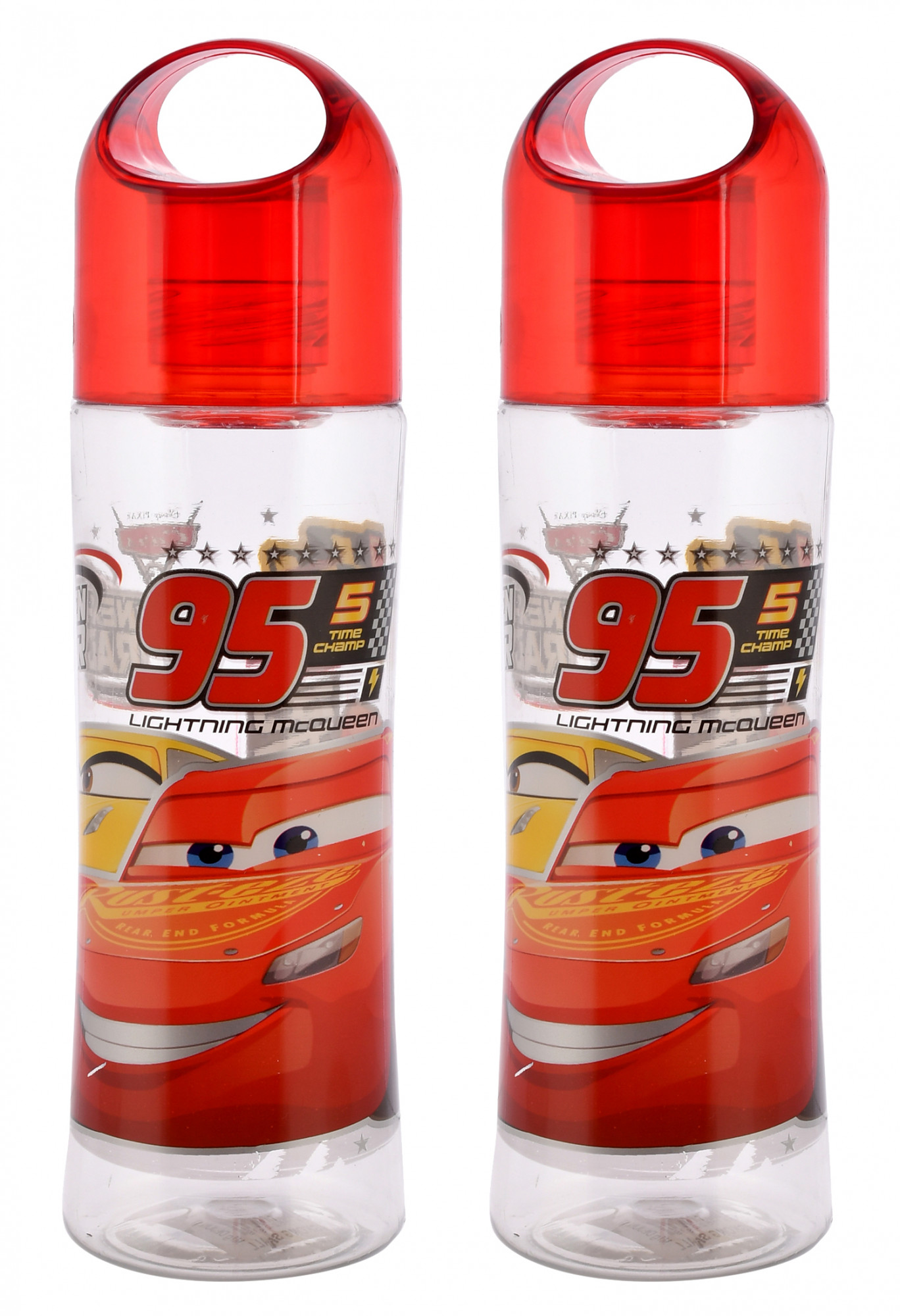 Kuber Industries Disney Car Printed Lightweight, Leak-Proof Kids Plastic Water Bottle For Boys & Girls- 700ml (Tranasparent)