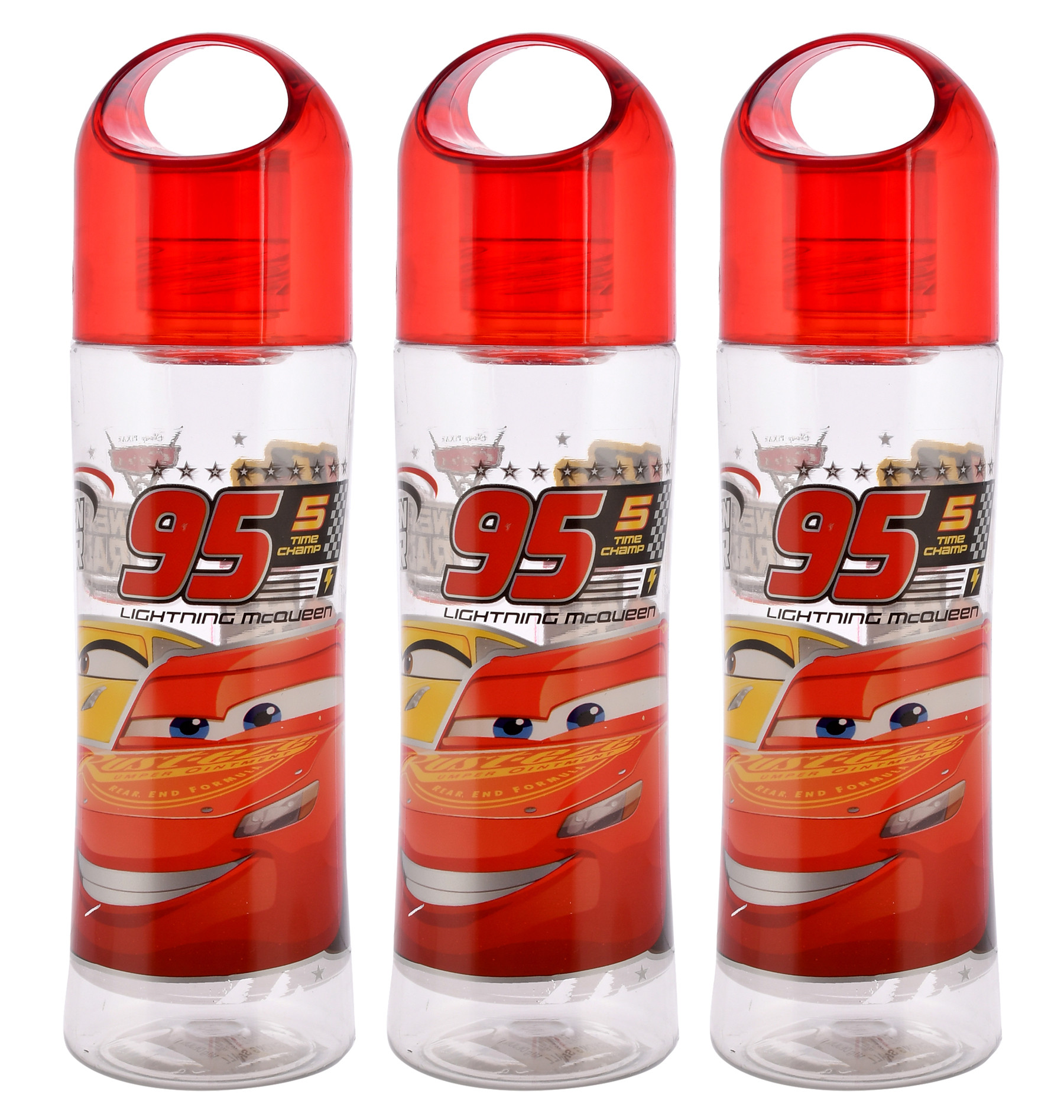 Kuber Industries Disney Car Printed Lightweight, Leak-Proof Kids Plastic Water Bottle For Boys & Girls- 700ml (Tranasparent)