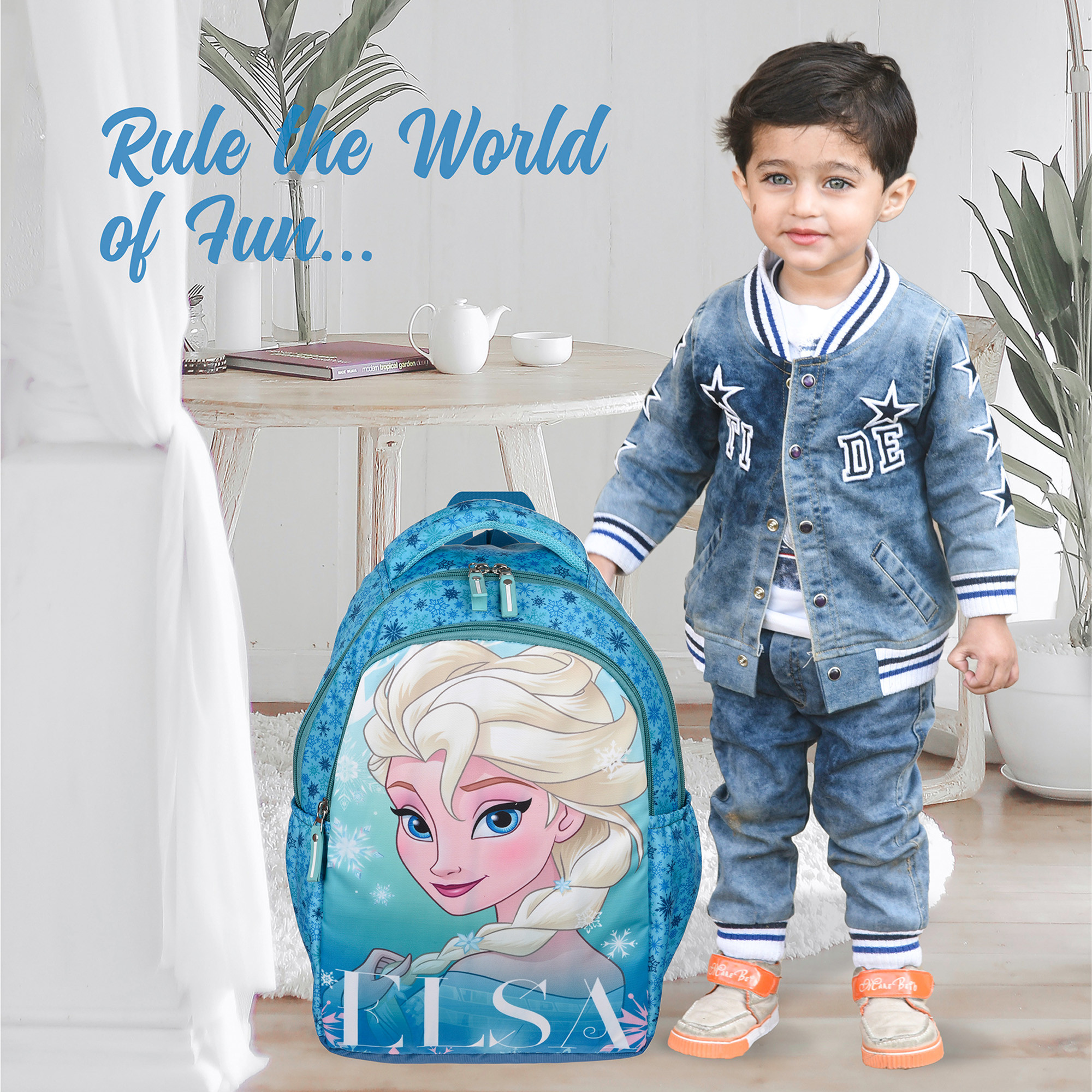 Kuber Industries Disney Elsa Backpack | School Backpack for Kids | College Backpack | School Bag for Boys & Girls | 3 Compartments School Backpack | Spacious & Multiple Pockets | Green