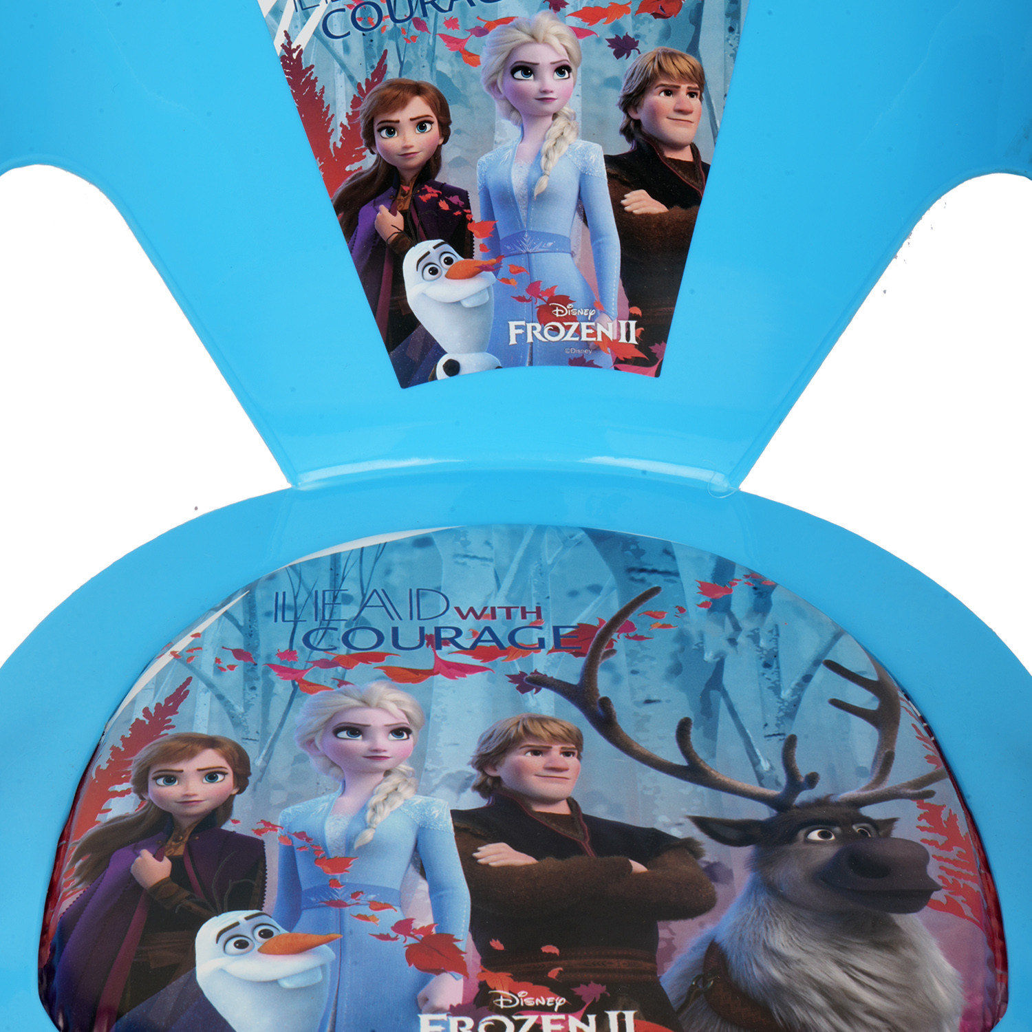 Kuber Industries Disney Frozen-II Kids Chair | Plastic Foldable Kids Chair | Chair for Kidsroom | School Study Stool | Baby Stool | Indoor or Outdoor Stool for Kids | Capacity 30 Kg | Sky Blue & Pink