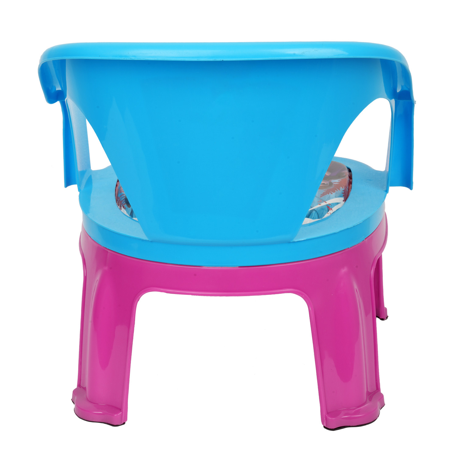 Kuber Industries Disney Frozen-II Kids Chair | Plastic Foldable Kids Chair | Chair for Kidsroom | School Study Stool | Baby Stool | Indoor or Outdoor Stool for Kids | Capacity 30 Kg | Sky Blue & Pink