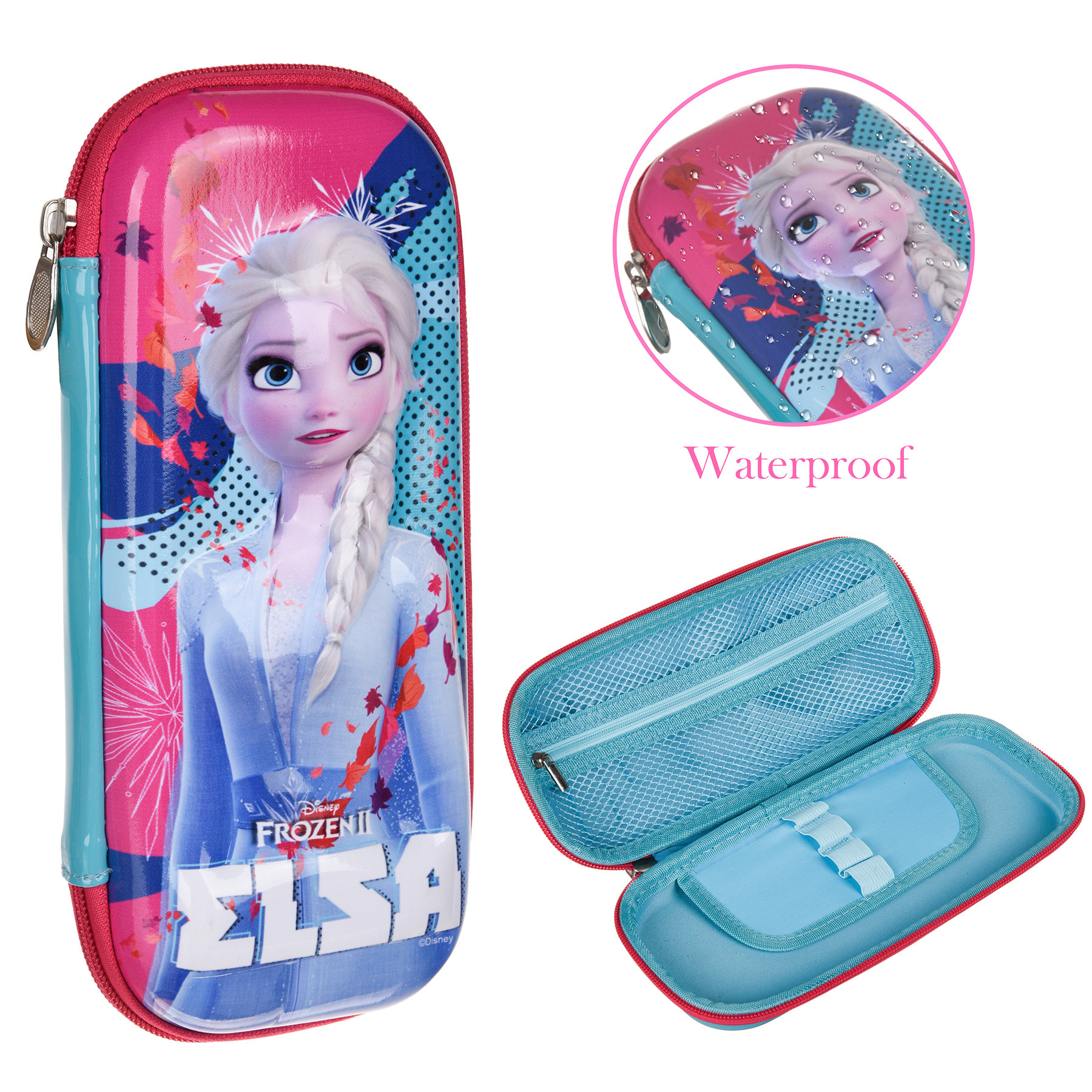 Kuber Industries Disney Frozen-II Pencil Pouch | School Pencil Case for Kids | Pen-Pencil Box for Kids | Geometry Box | Compass Box | School Stationery Supplies | Blue
