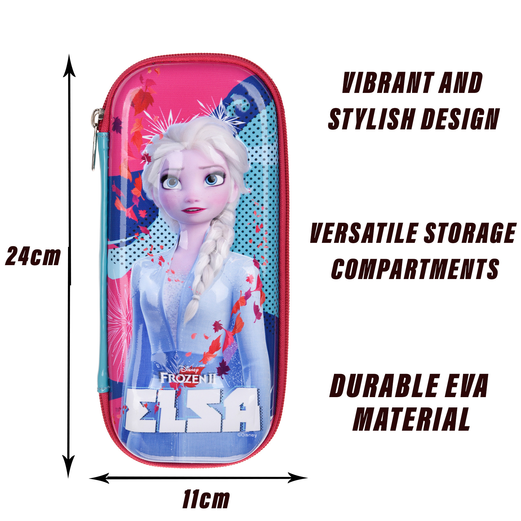Kuber Industries Disney Frozen-II Pencil Pouch | School Pencil Case for Kids | Pen-Pencil Box for Kids | Geometry Box | Compass Box | School Stationery Supplies | Blue
