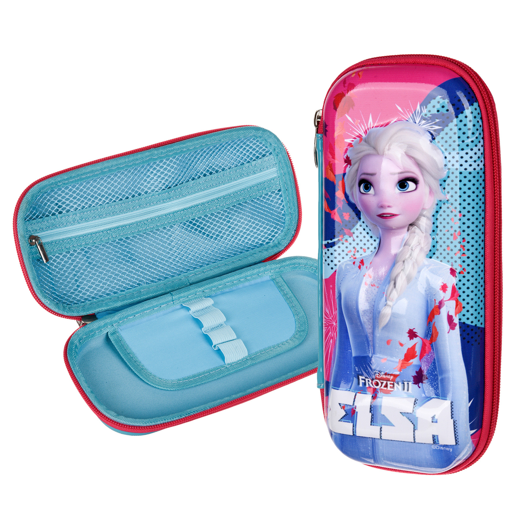 Kuber Industries Disney Frozen-II Pencil Pouch | School Pencil Case for Kids | Pen-Pencil Box for Kids | Geometry Box | Compass Box | School Stationery Supplies | Blue