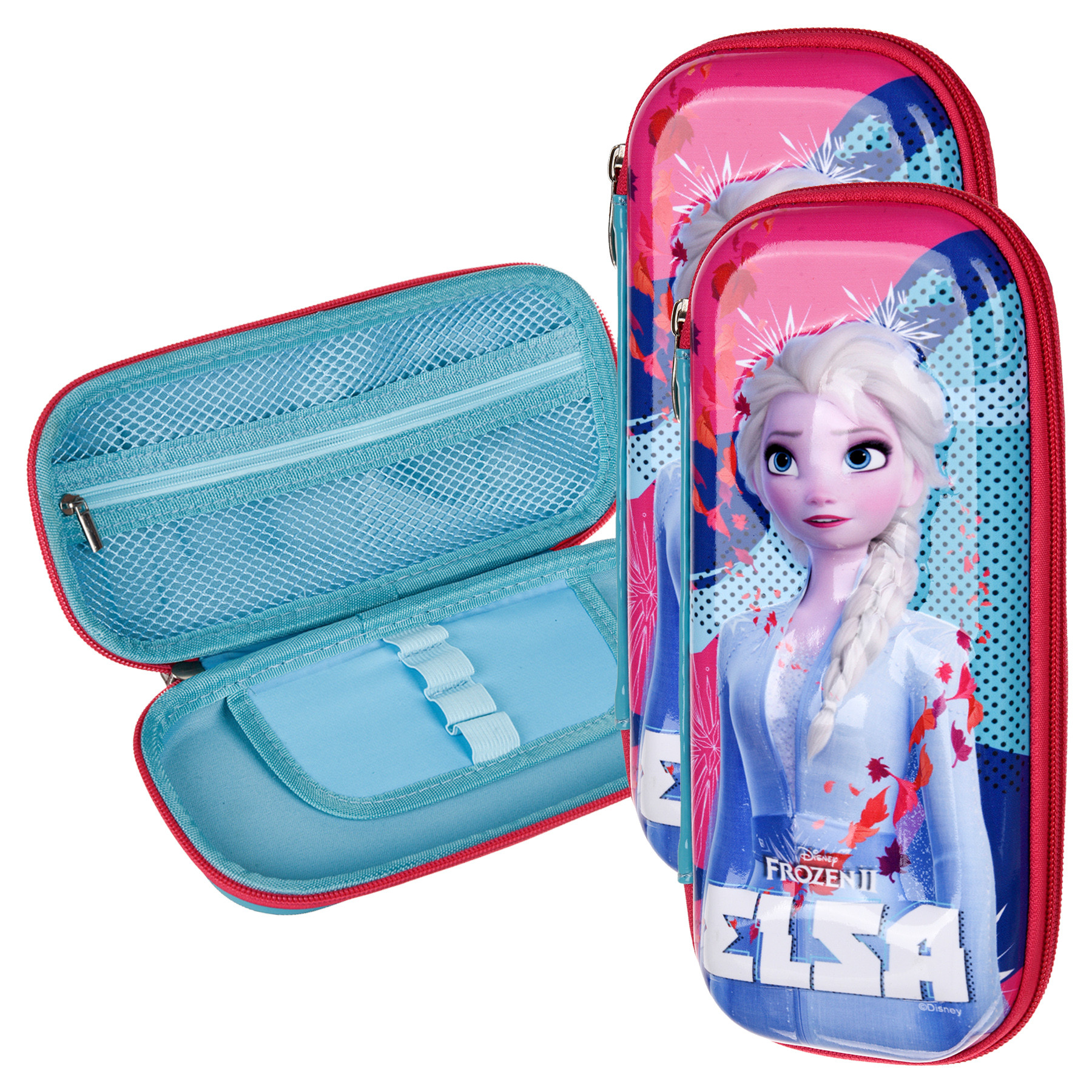 Kuber Industries Disney Frozen-II Pencil Pouch | School Pencil Case for Kids | Pen-Pencil Box for Kids | Geometry Box | Compass Box | School Stationery Supplies | Blue