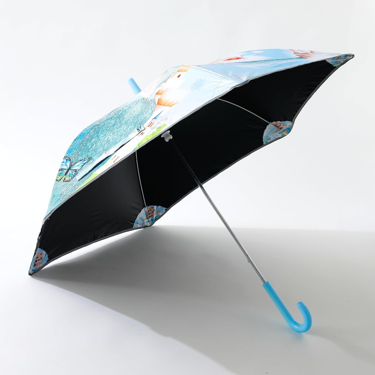 Kuber Industries Disney Frozen Print Umbrella For Kids|Automatic Umbrella For Rain (Sky Blue)