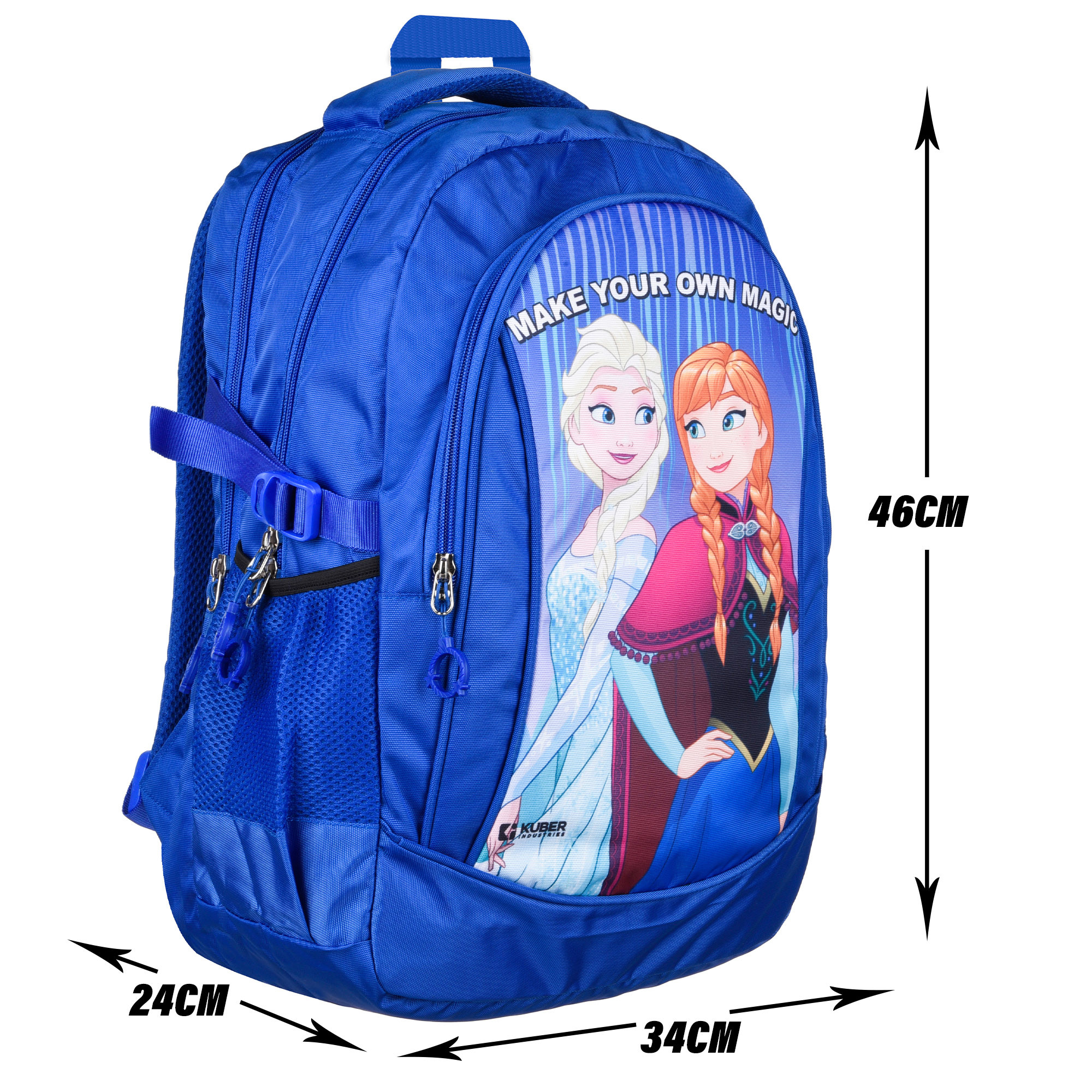 Kuber Industries Disney Frozen School Bags | Kids School Bags | Student Bookbag | Travel Backpack | School Bag for Girls & Boys | School Bag with 3 Compartments | Blue