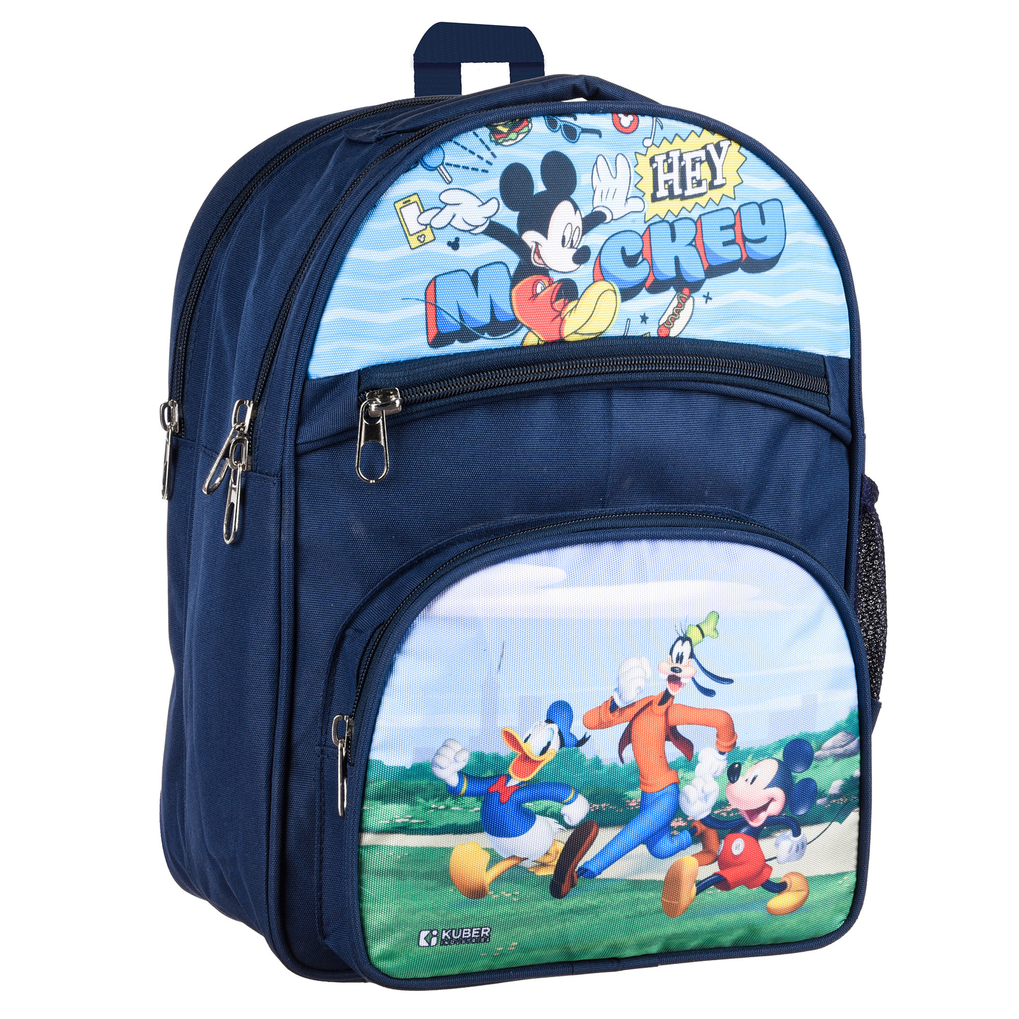 Kuber Industries Disney Hey Mickey School Bags  Kids School Bags  Student Bookbag  Travel Backpack  School Bag for Girls  Boys  School Bag with 4 Compartments  Navy Blue