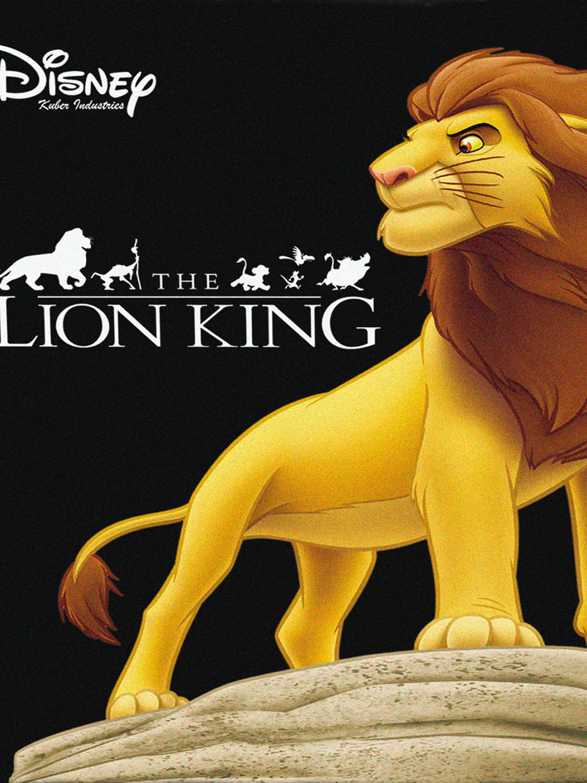 Kuber Industries Disney Lion King Print Non Woven Fabric Foldable Large Size Cloth Storage Box Toy,Books Wardrobe Organiser Cube With Handle (Black)