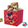 Disney Mickey Check Large Square Storage Box for Clothes | Foldable Wardrobe Organizer For Toys &amp; Baby Clothes | Drawer/Closet Storage Organizer with Handle | Maroon