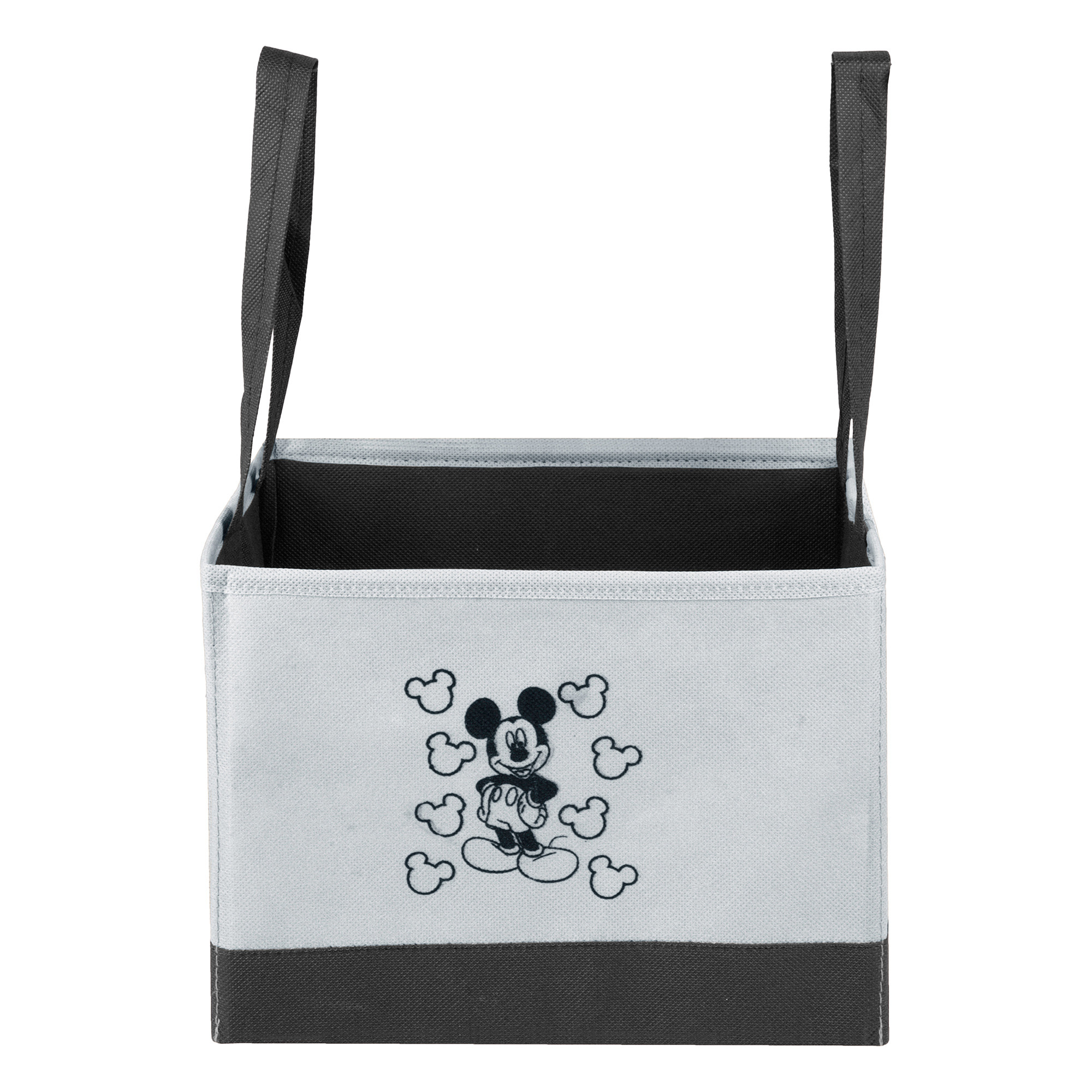 Kuber Industries Disney Mickey Drawer Storage Box | Storage Box for Clothes | Wardrobe Organizer for Books | Closet Box with Handle | Clothes Drawer Organizer | Small | Gray & Black