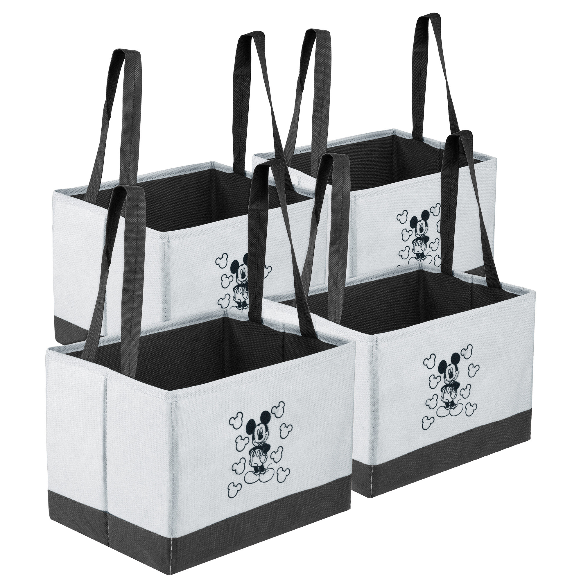 Kuber Industries Disney Mickey Drawer Storage Box | Storage Box for Clothes | Wardrobe Organizer for Books | Closet Box with Handle | Clothes Drawer Organizer | Small | Gray & Black
