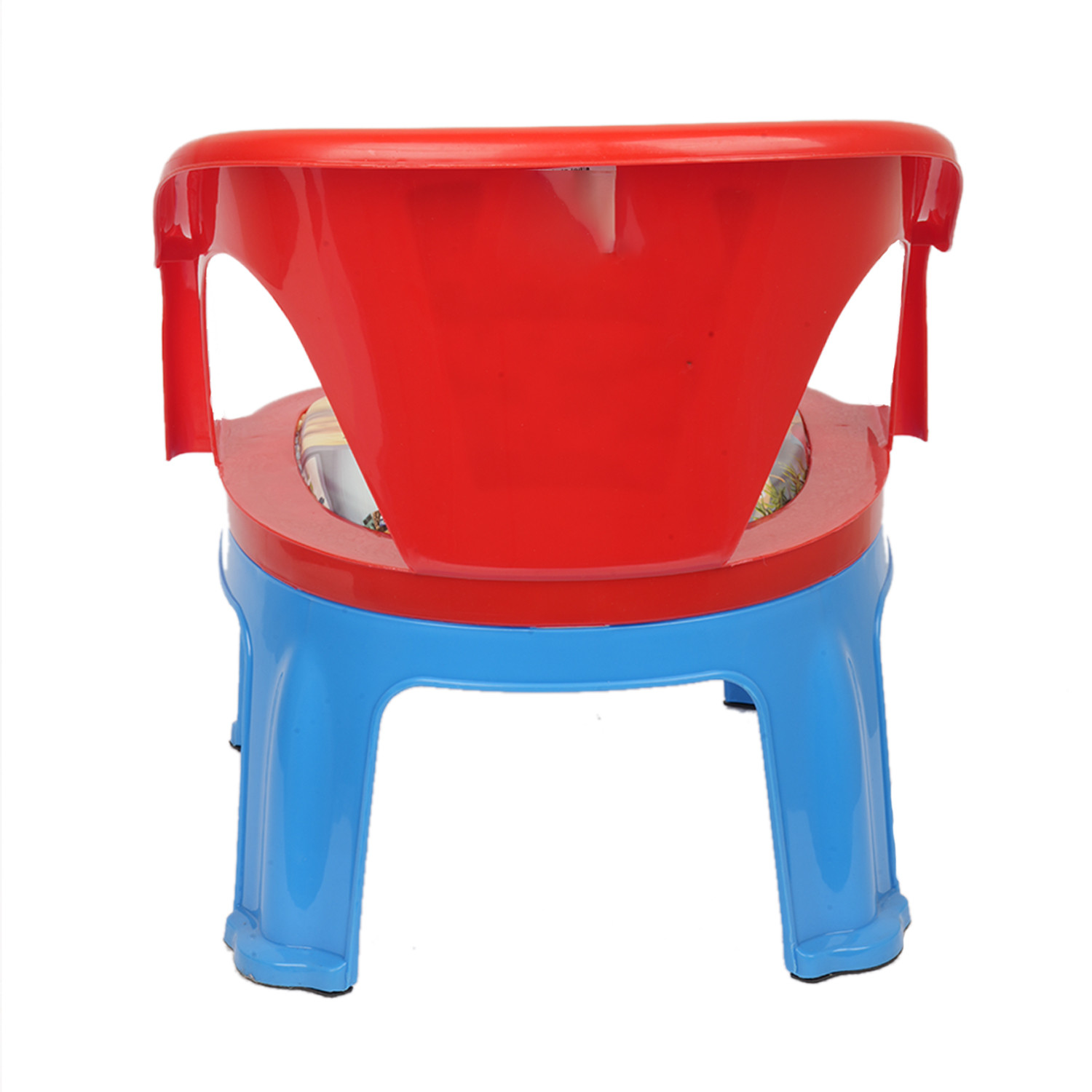 Kuber Industries Disney Mickey Kids Chair | Plastic Foldable Kids Chair | Chair for Kidsroom | School Study Stool | Baby Stool | Indoor or Outdoor Stool for Kids | Capacity 30 Kg | Red & Blue