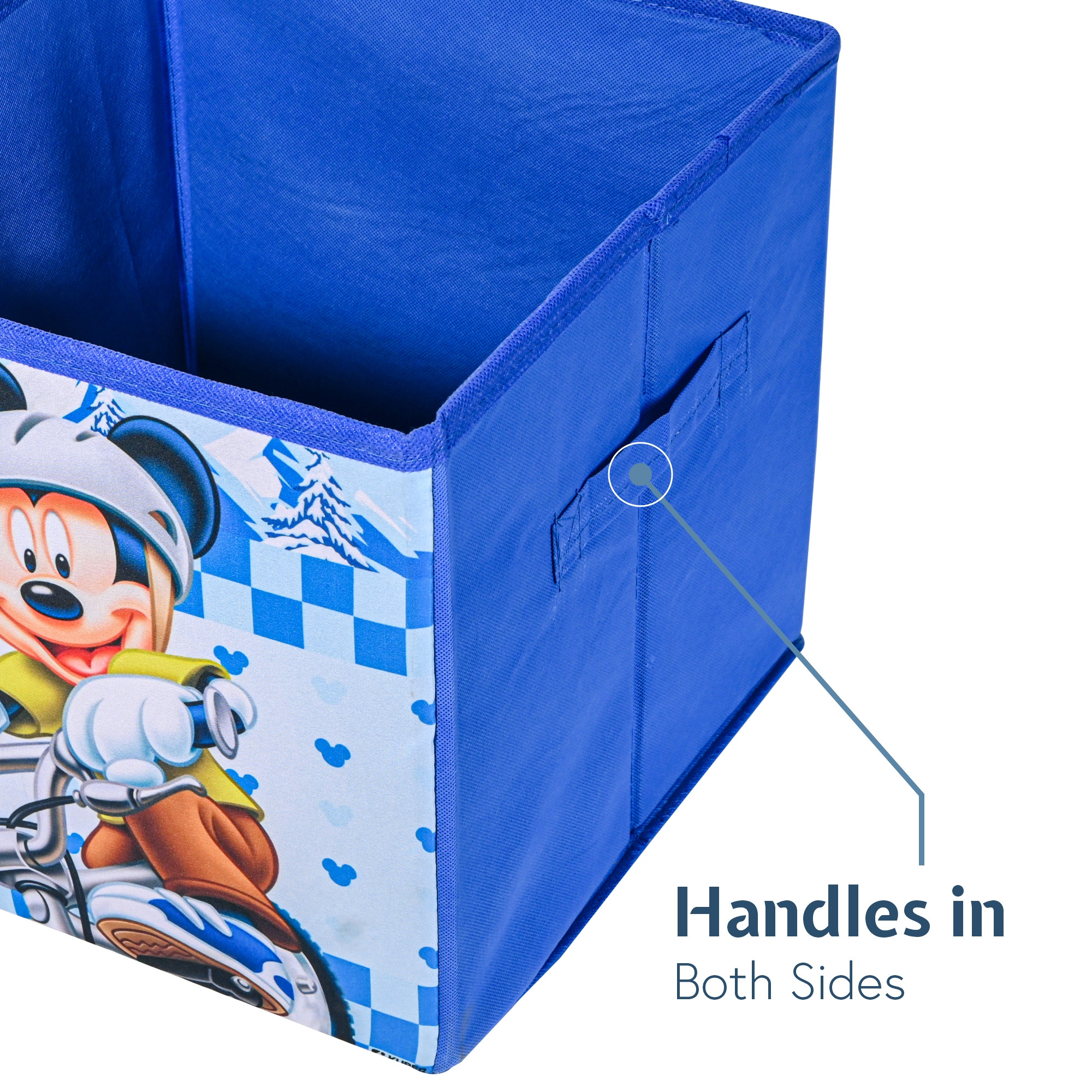 Kuber Industries Disney Mickey Large Square Storage Box for Clothes  Foldable Wardrobe Organizer For Toys  Baby Clothes  DrawerCloset Storage Organizer with Handle  Blue