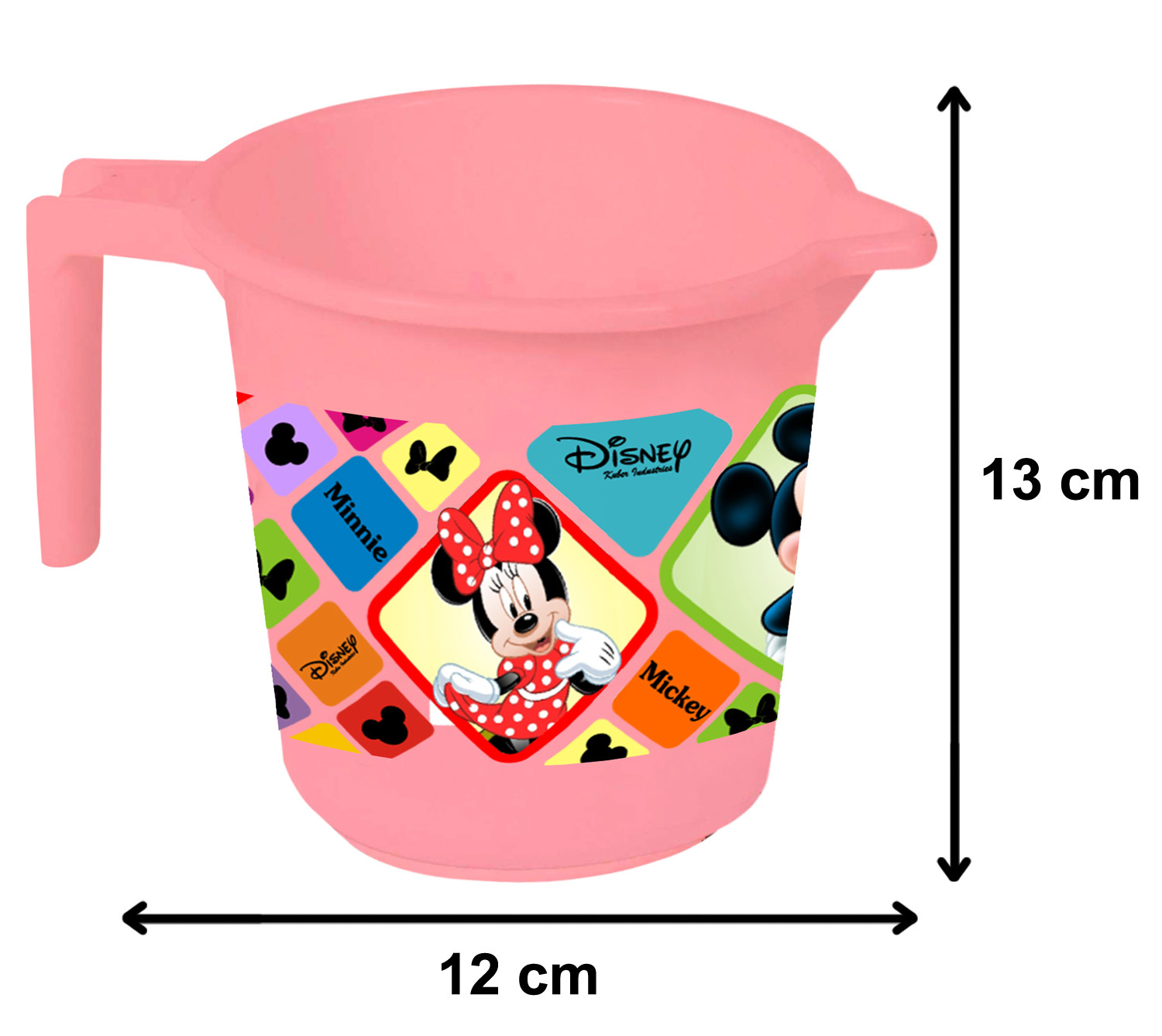 Kuber Industries Disney Mickey Minnie Print  Unbreakable Virgin Plastic Bathroom Bucket With Mug Set- Pink, (16 LTR Bucket & 500 ML Mug) -HS_35_KUBMART17921