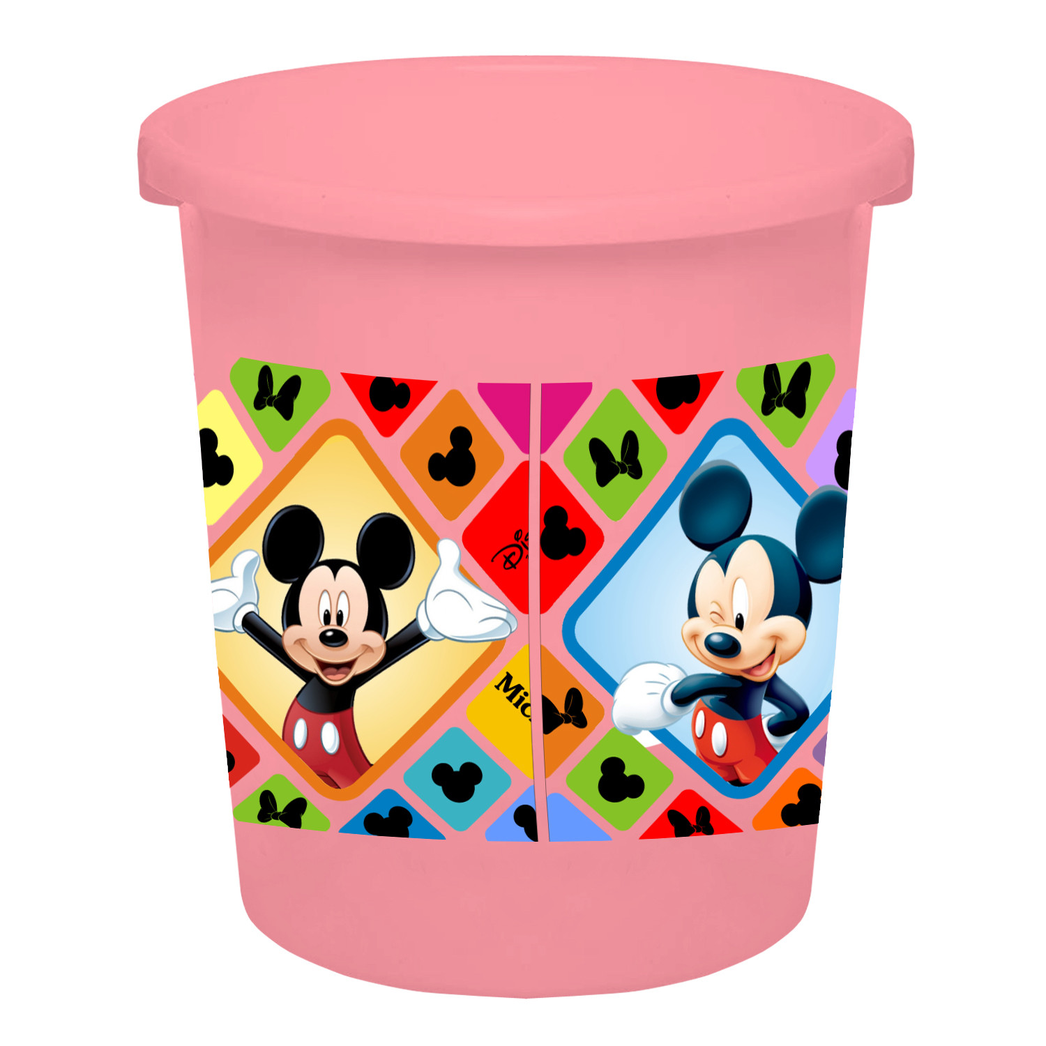 Kuber Industries Disney Mickey Minnie Print Plastic Garbage Waste Dustbin/Recycling Bin for Home, Office, Factory, 5 Liters (Pink) -HS_35_KUBMART17755