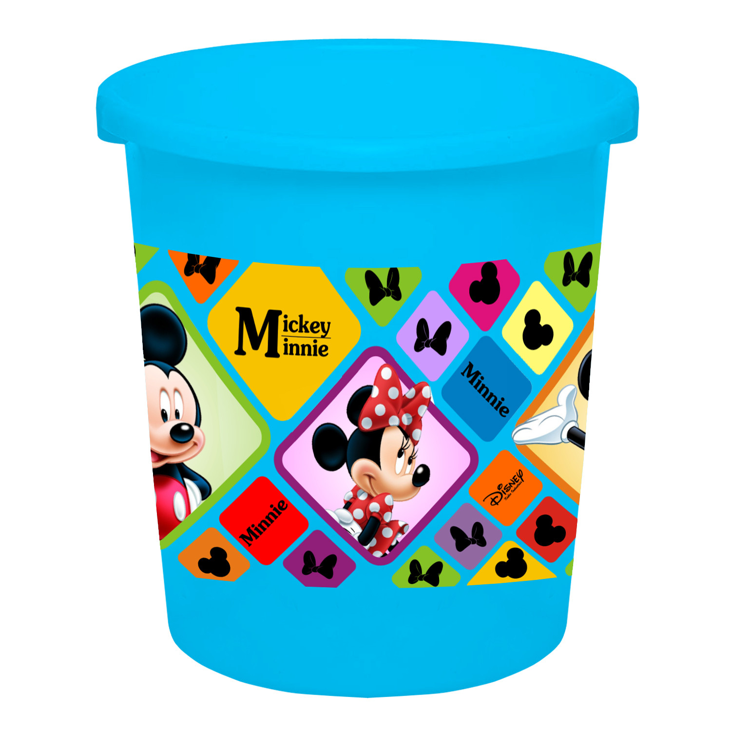 Kuber Industries Disney Mickey Minnie Print Plastic Garbage Waste Dustbin/Recycling Bin for Home, Office, Factory, 5 Liters (Blue) -HS_35_KUBMART17767