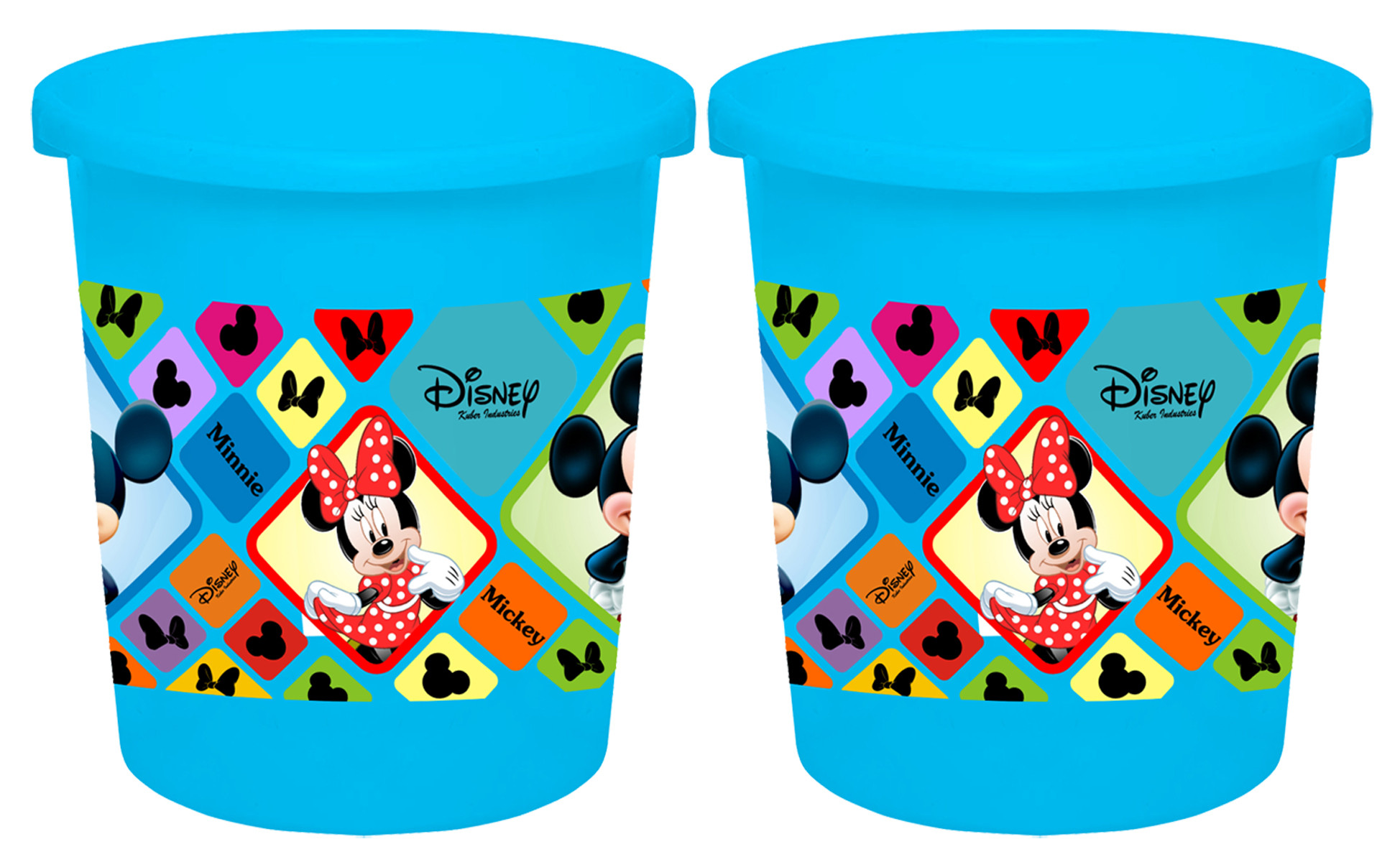 Kuber Industries Disney Mickey Minnie Print Plastic Garbage Waste Dustbin/Recycling Bin for Home, Office, Factory, 5 Liters (Blue) -HS_35_KUBMART17767