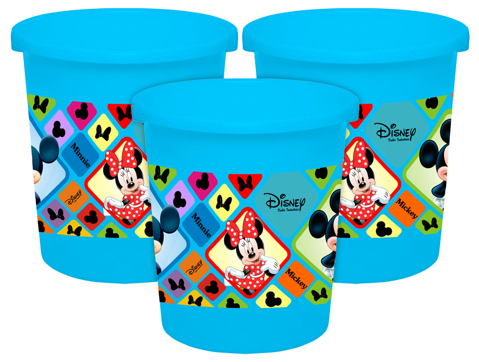 Kuber Industries Disney Mickey Minnie Print Plastic Garbage Waste Dustbin/Recycling Bin for Home, Office, Factory, 5 Liters (Blue) -HS_35_KUBMART17767