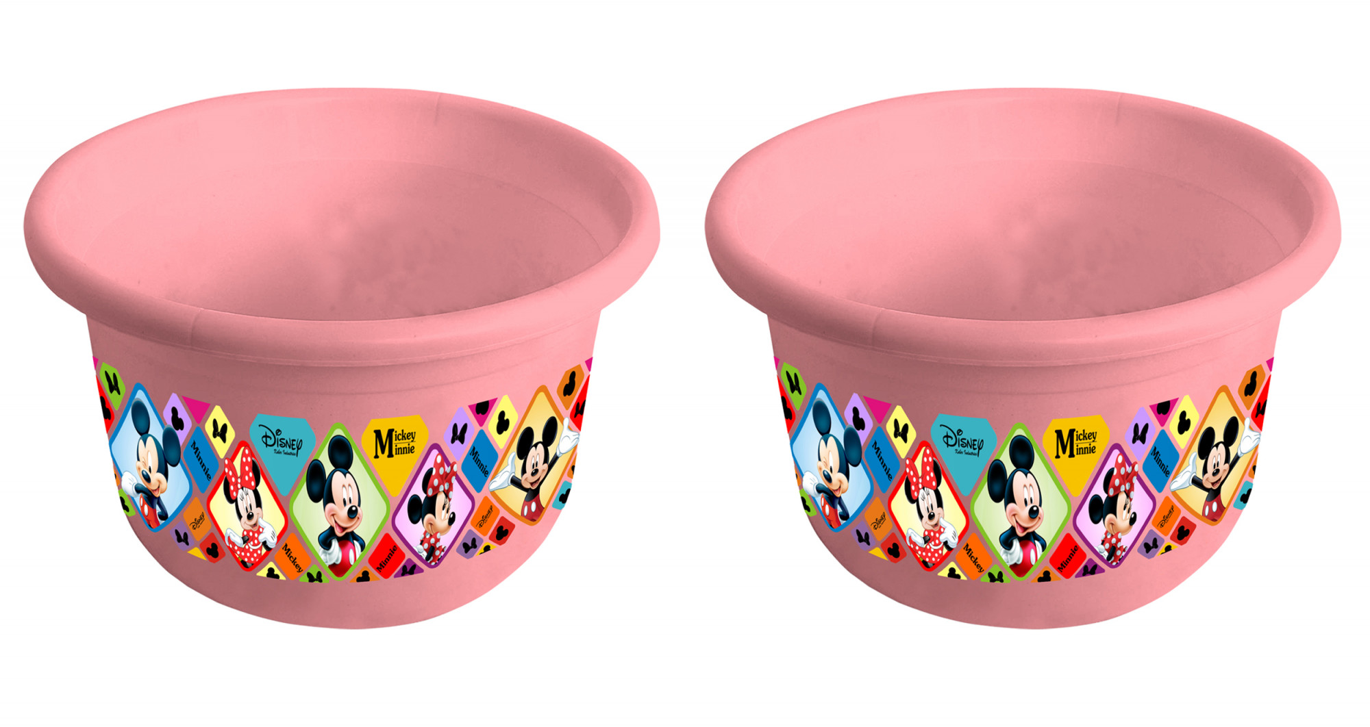 Kuber Industries Disney Mickey Minnie Print Unbreakable Plastic Multipurpose Bath Tub/Washing Tub 25 Ltr (Pink) -HS_35_KUBMART17881