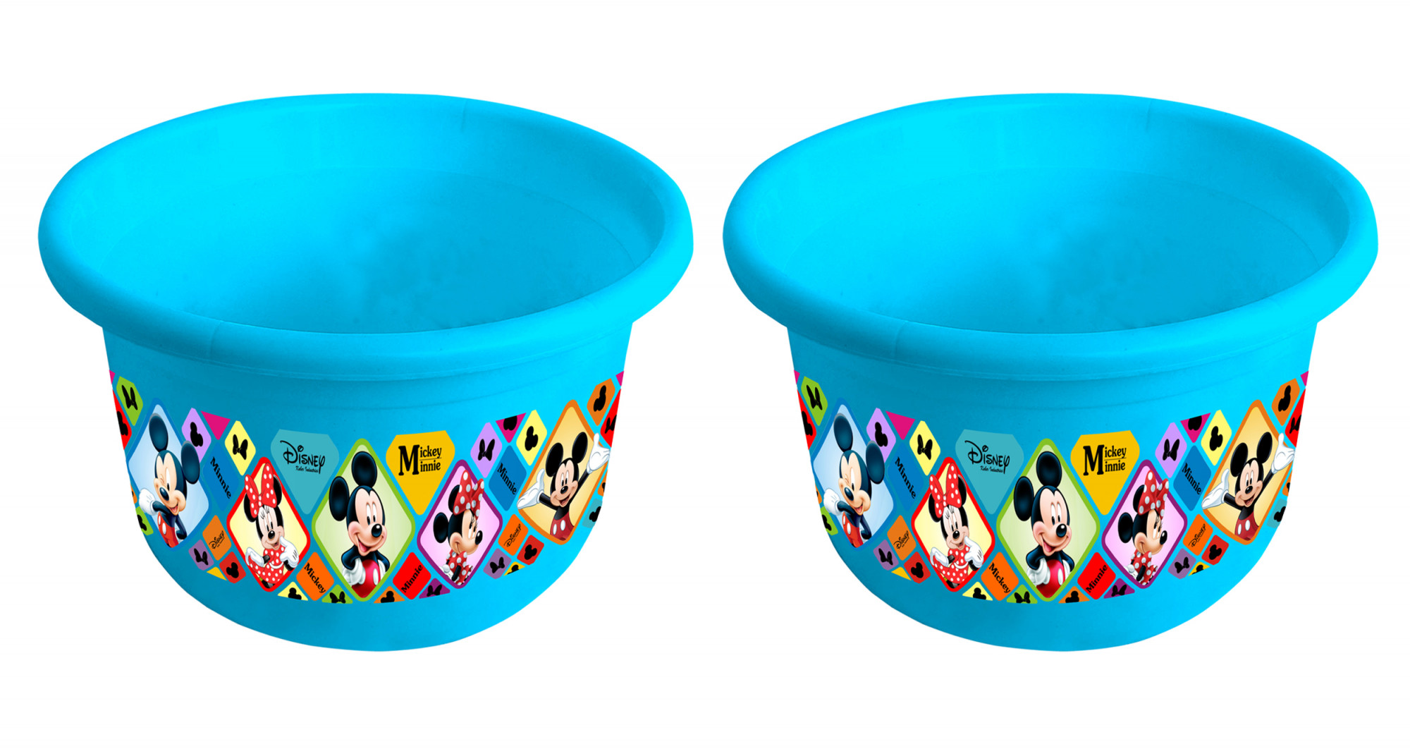 Kuber Industries Disney Mickey Minnie Print Unbreakable Plastic Multipurpose Bath Tub/Washing Tub 25 Ltr (Blue) -HS_35_KUBMART17889