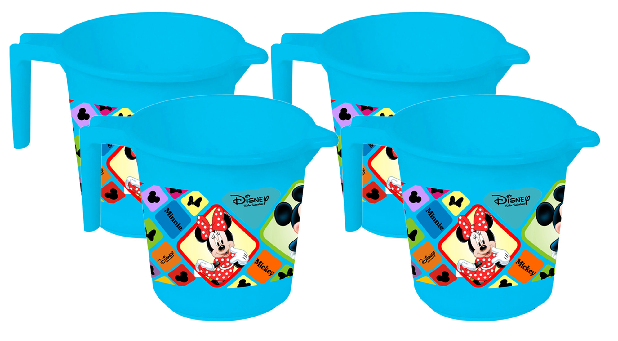 Kuber Industries Disney Mickey Minnie Print Unbreakable Strong Plastic Bathroom Mug,500 ML (Blue) -HS_35_KUBMART17547