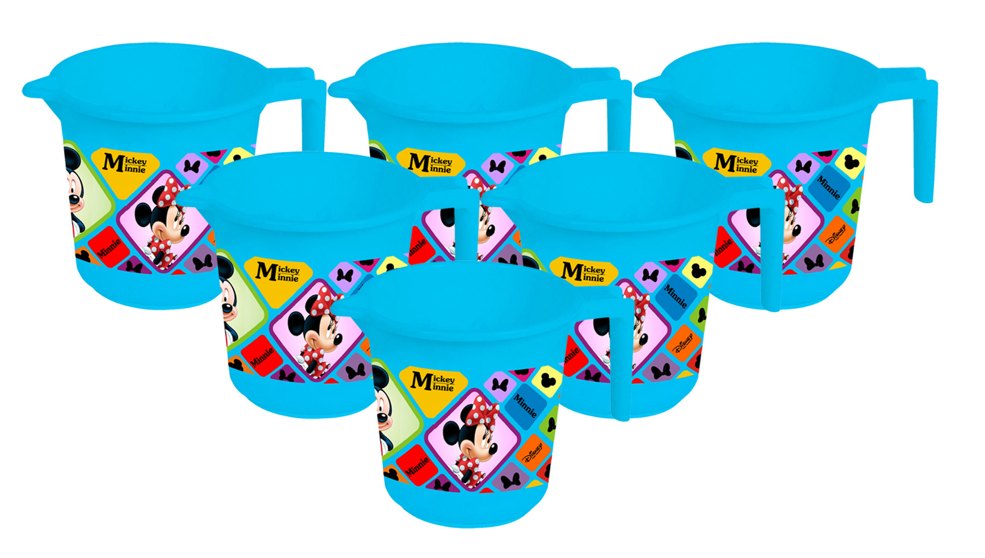 Kuber Industries Disney Mickey Minnie Print Unbreakable Strong Plastic Bathroom Mug,500 ML (Blue) -HS_35_KUBMART17547