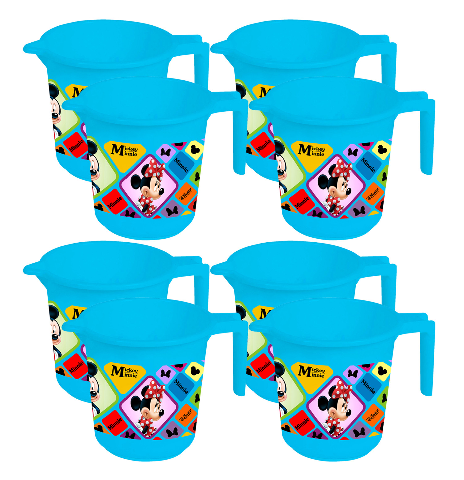 Kuber Industries Disney Mickey Minnie Print Unbreakable Strong Plastic Bathroom Mug,500 ML (Blue) -HS_35_KUBMART17547