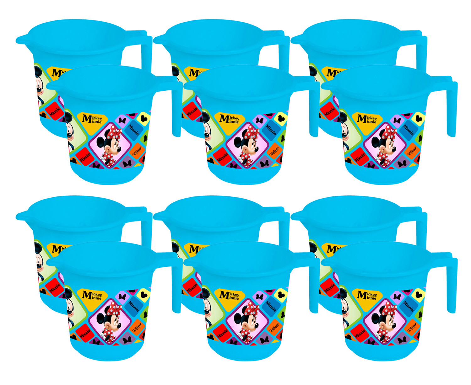 Kuber Industries Disney Mickey Minnie Print Unbreakable Strong Plastic Bathroom Mug,500 ML (Blue) -HS_35_KUBMART17547