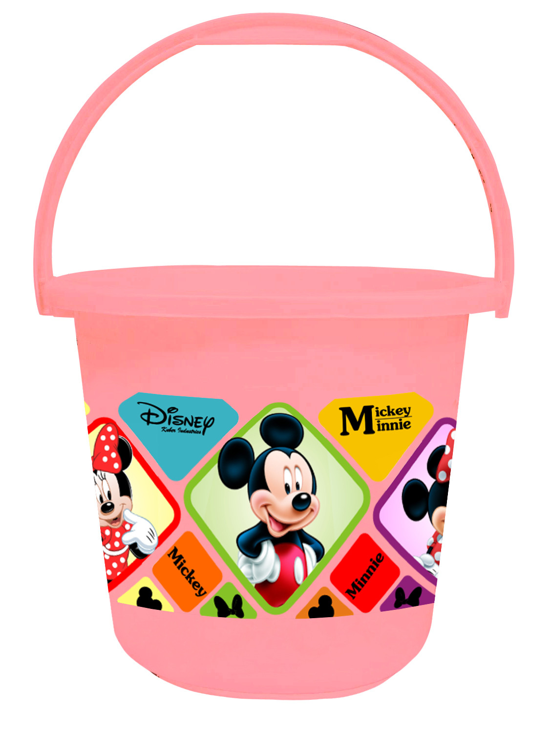 Kuber Industries Disney Mickey Minnie Print Unbreakable Virgin Plastic Strong Bathroom Bucket ,16 LTR (Pink) -HS_35_KUBMART17817
