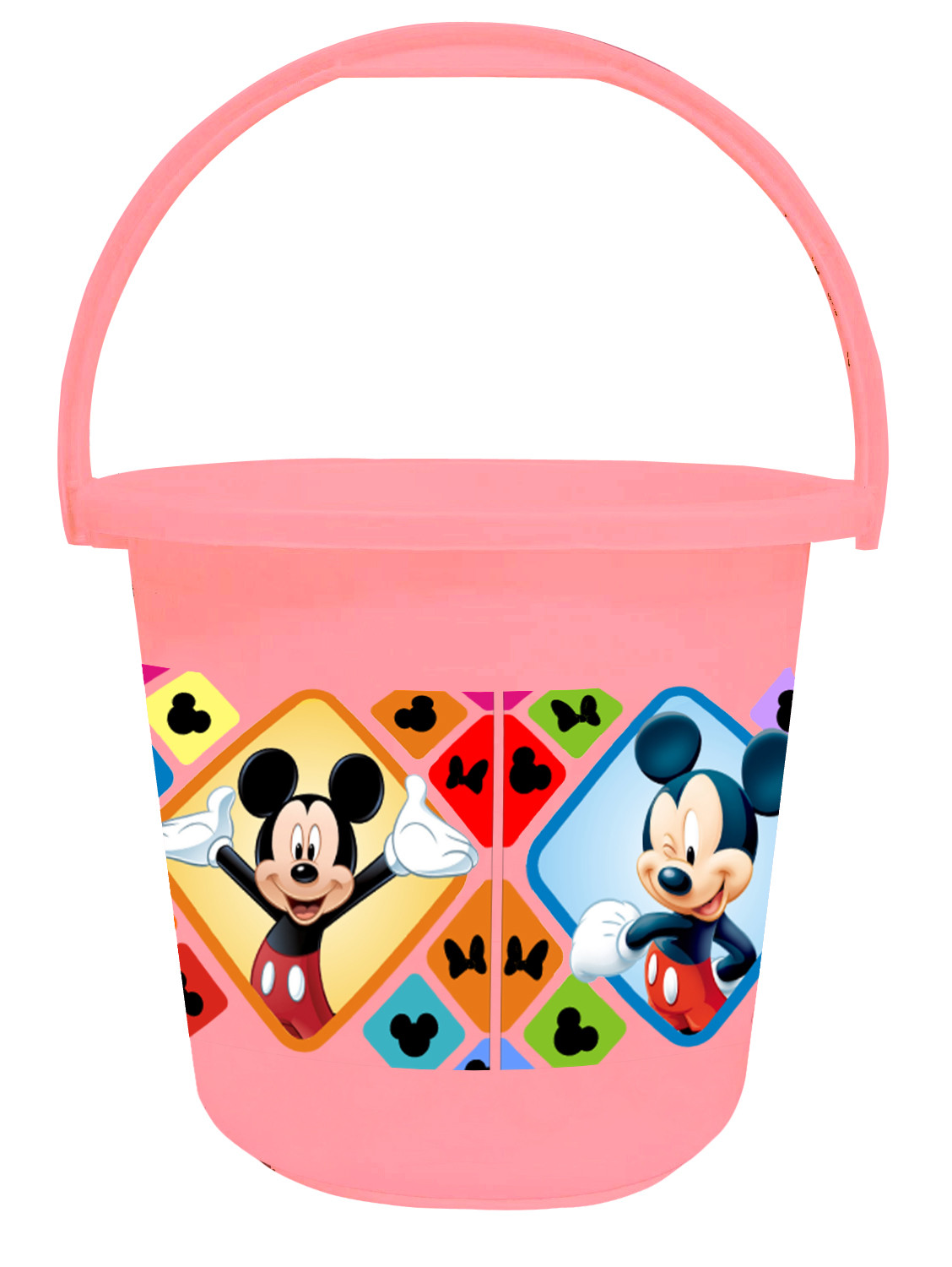 Kuber Industries Disney Mickey Minnie Print Unbreakable Virgin Plastic Strong Bathroom Bucket ,16 LTR (Pink) -HS_35_KUBMART17817