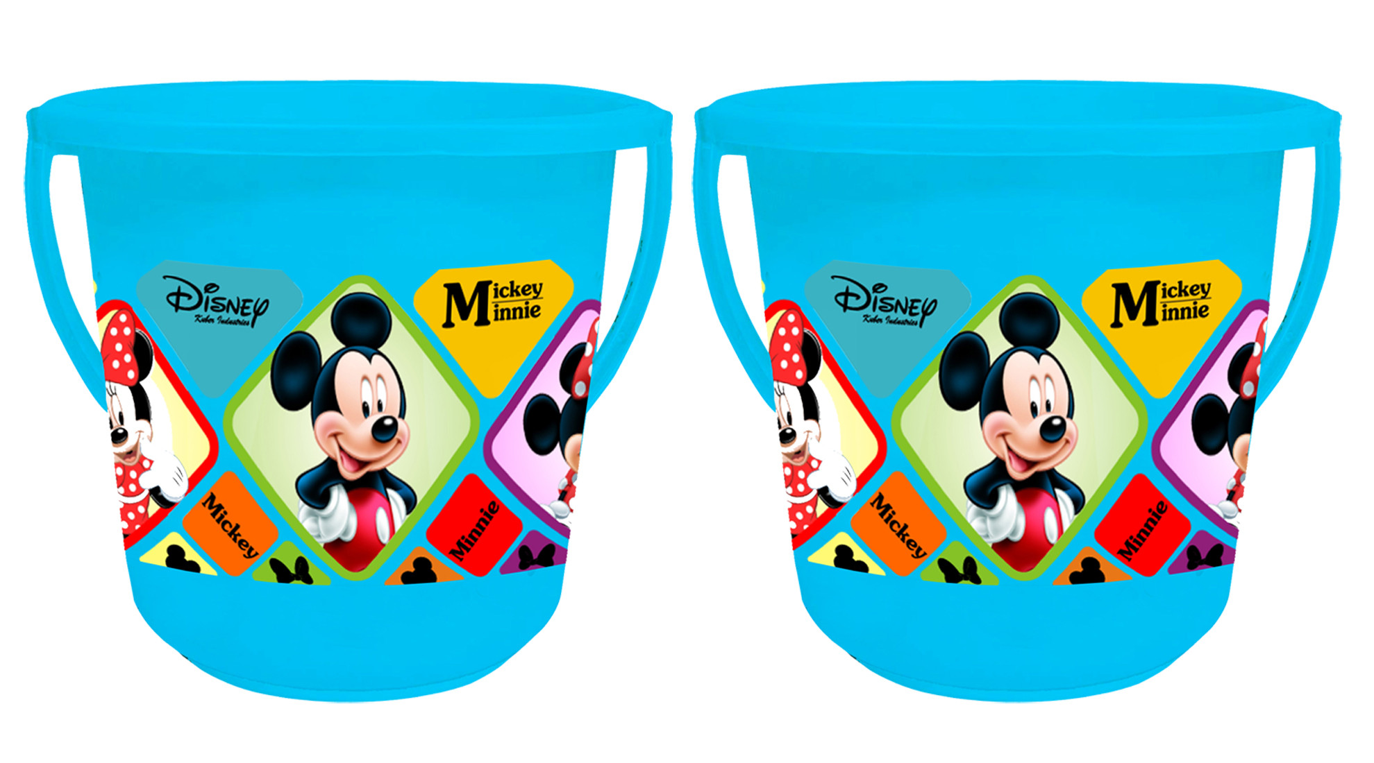 Kuber Industries Disney Mickey Minnie Print Unbreakable Virgin Plastic Strong Bathroom Bucket ,16 LTR (Blue) -HS_35_KUBMART17829