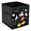 Disney Mickey Mouse Print Non Woven Fabric Foldable Large Size Storage Cube Toy,Books,Shoes Storage Box With Handle (Black)