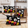 Kuber Industries Disney Mickey Print Cushion Cover|Sofa Cushion Covers|Cushion Covers 16 inch x 16 inch|Cushion Cover Set of 5 (Black)