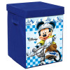 Kuber Industries Disney Mickey Print Foldable Laundry Basket|Clothes Storage Basket With Handle &amp; Lid,60 Ltr.(Blue)